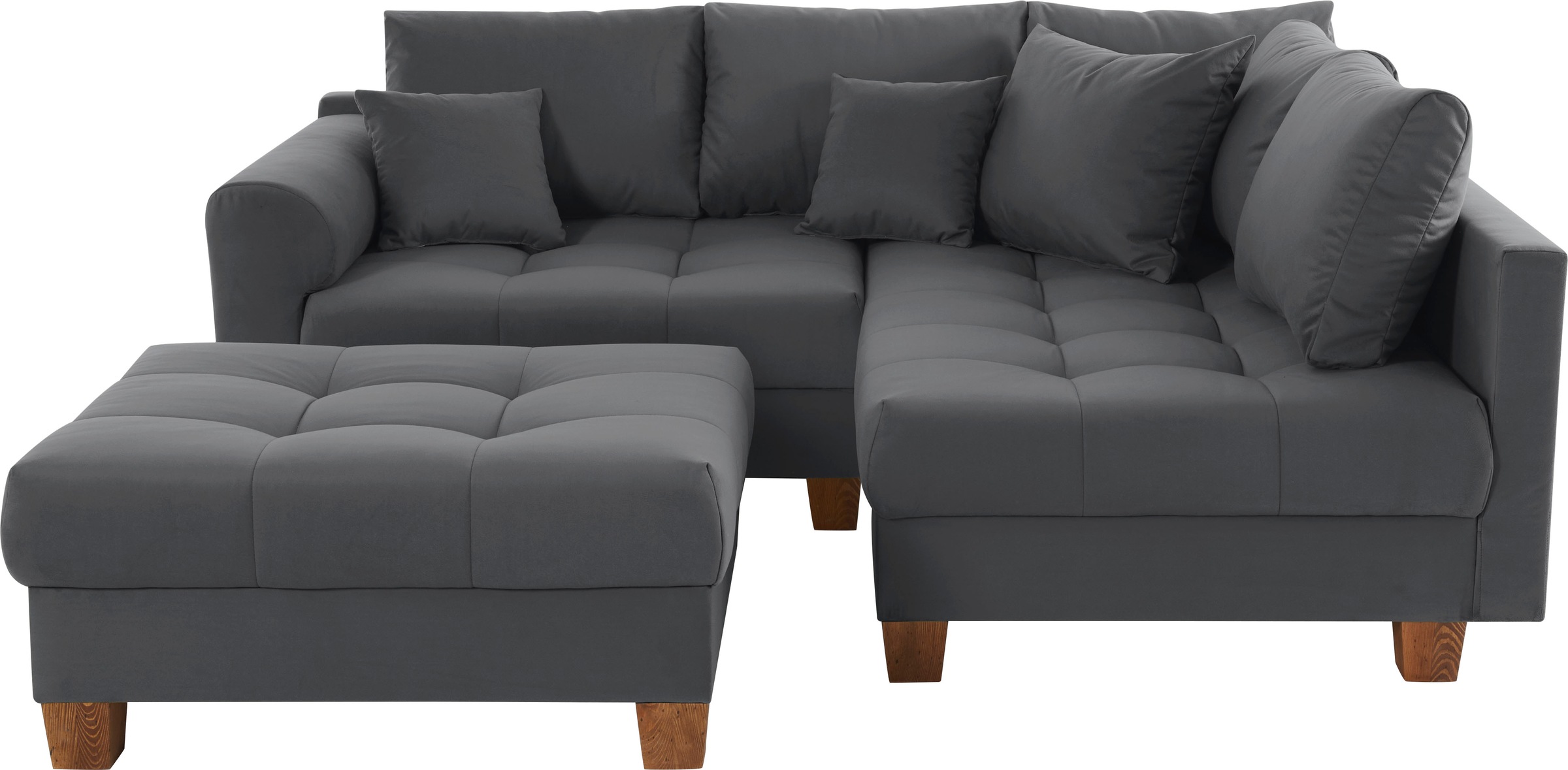 Home affaire Ecksofa »Rice L-Form inkl. Hocker«, (Set, mit Hocker), mit Bon günstig online kaufen