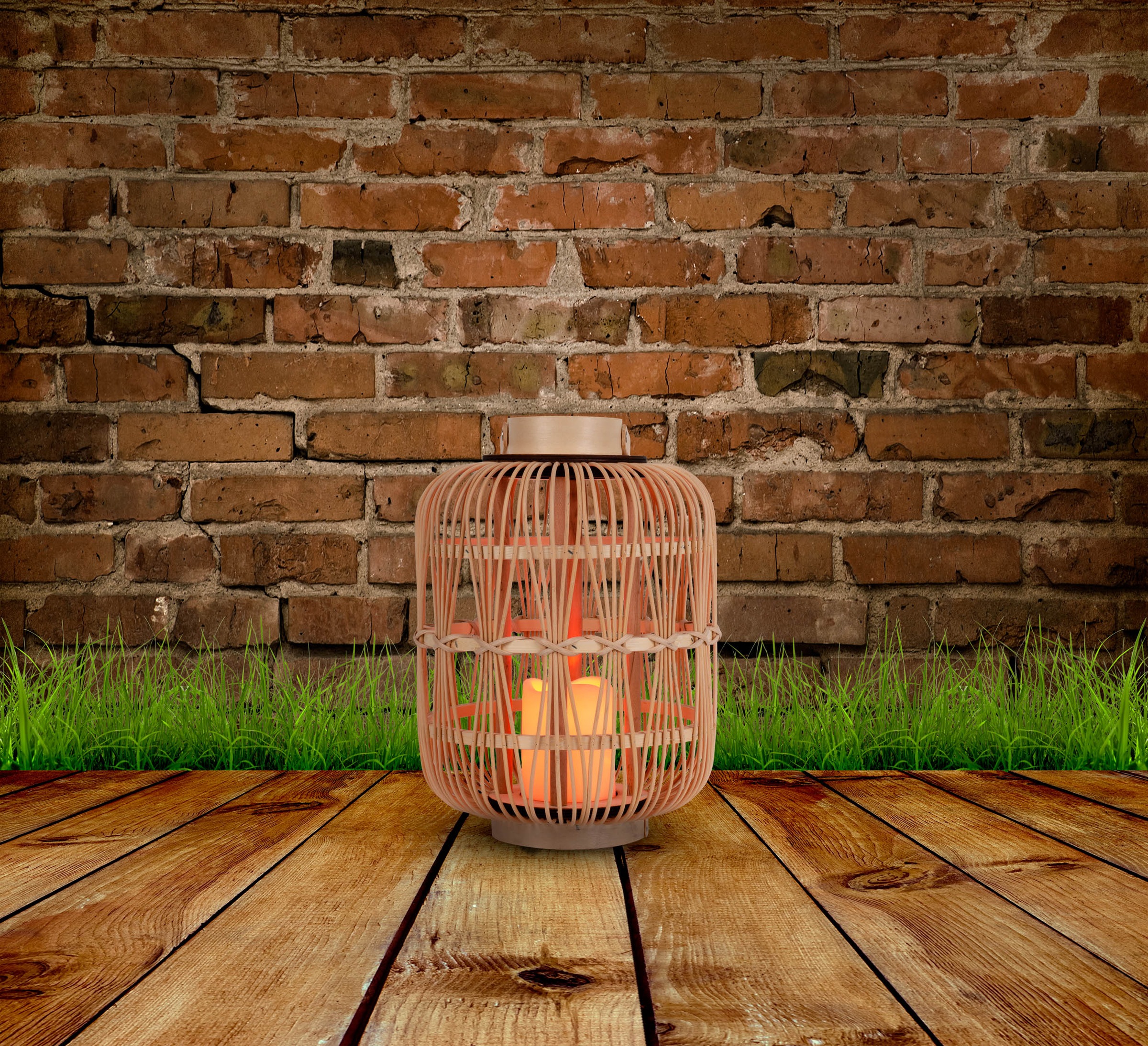 näve LED Dekolicht »Korbinian«, 1 flammig, Rattankorb natur mit Griff inkl. günstig online kaufen
