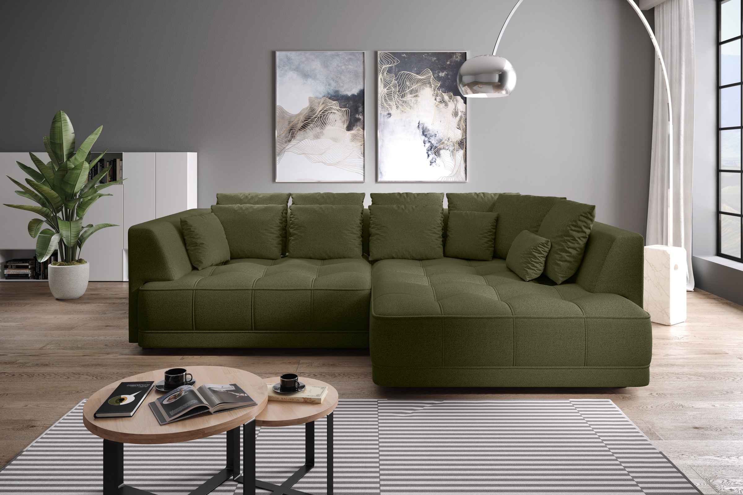 WERK2 Ecksofa »Tiga, Komfortsofa mit elekt. Auszugsfunktion, bequem, L-Form günstig online kaufen