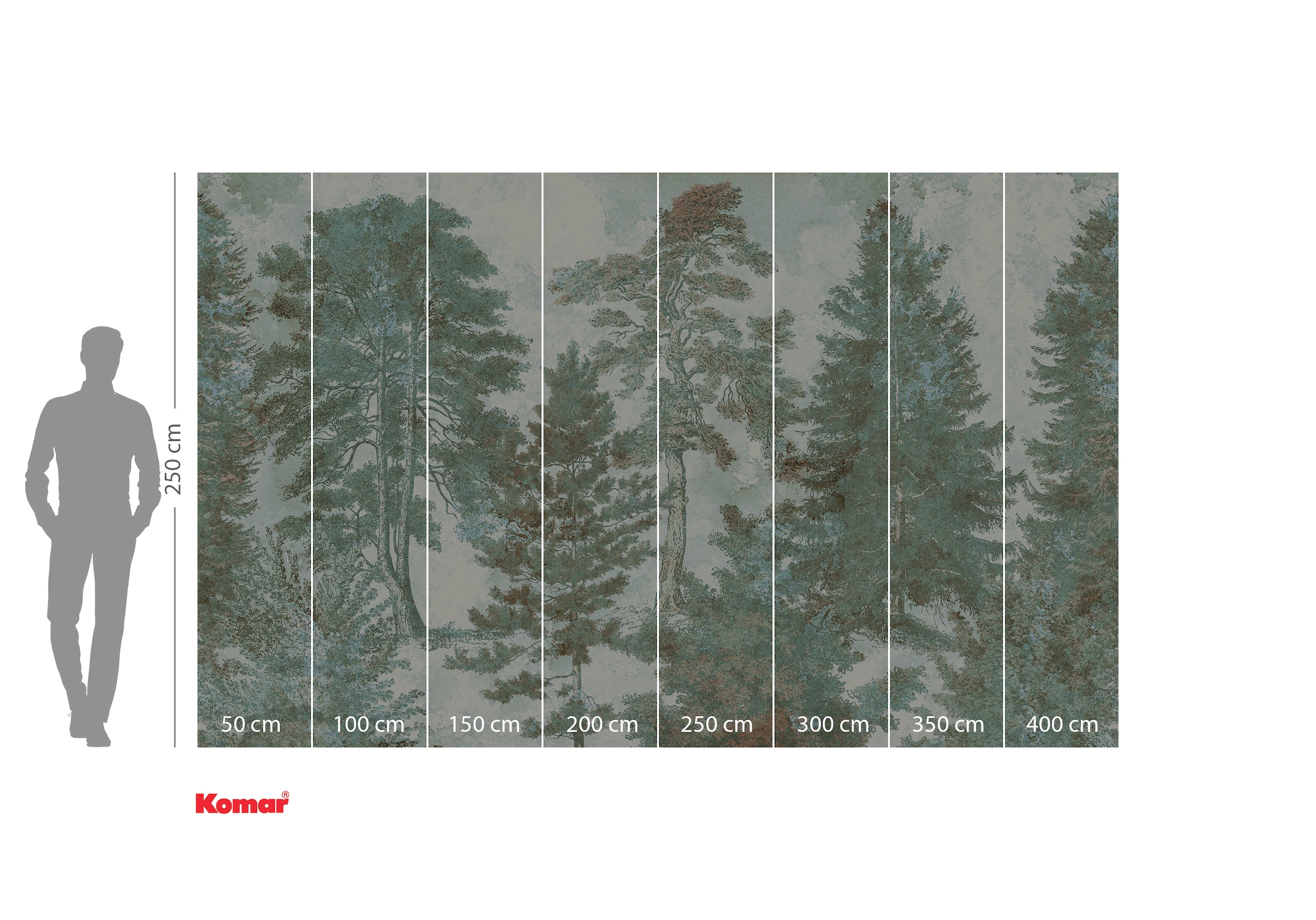 Komar Fototapete »Digitaldruck Vlies - Pale Panoramic - Größe 400 x 250 cm«, bedruckt-floral-geblümt-gemustert-tropisch, Wohnzimmer, Schlafzimmer