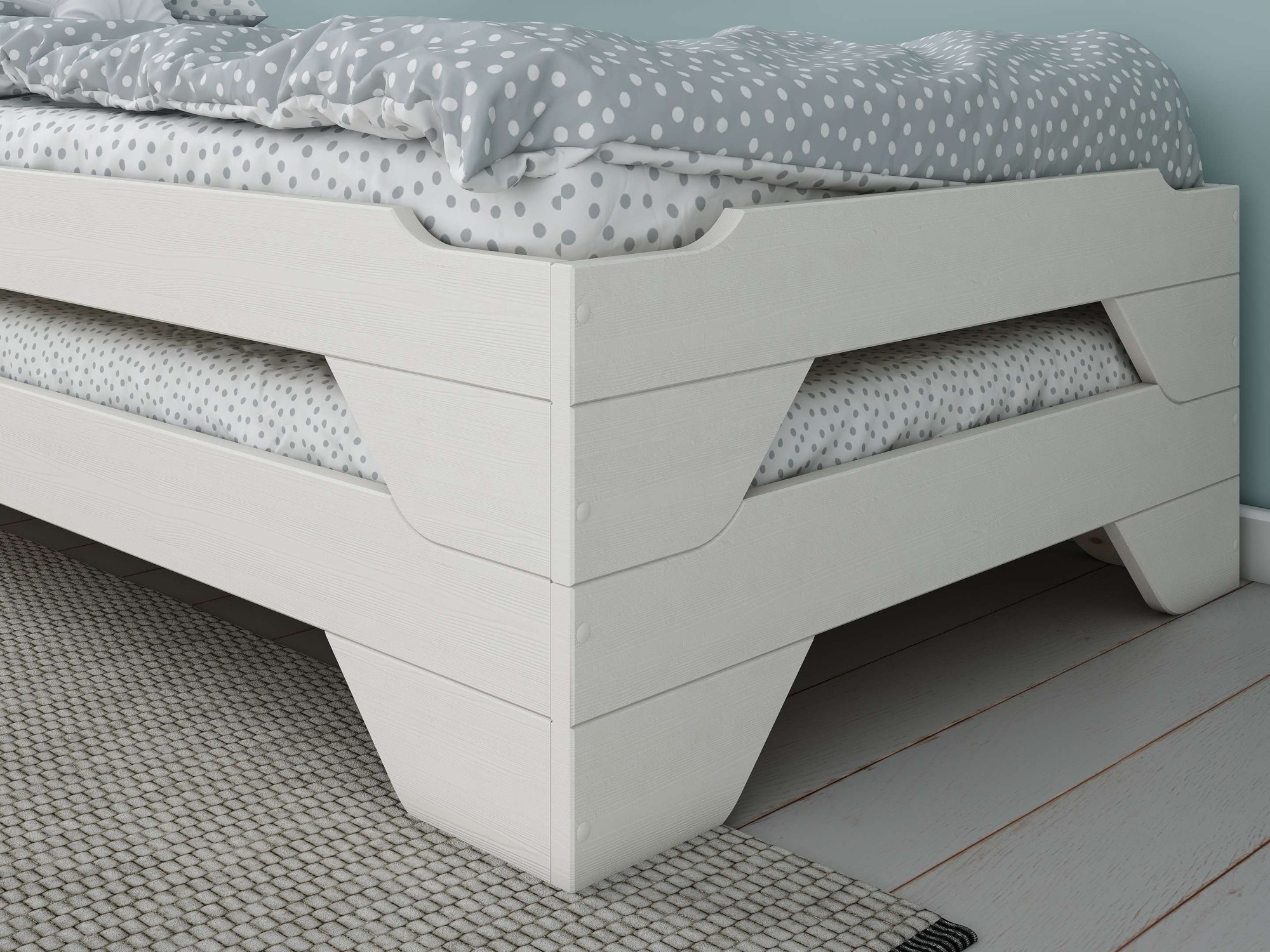 Home affaire Massivholzbett »Melwine, Stapelbett, 2 Betten auch nebeneinander stellbar« inklusive Lattenrost, platzsparend und ideal für Besuch!