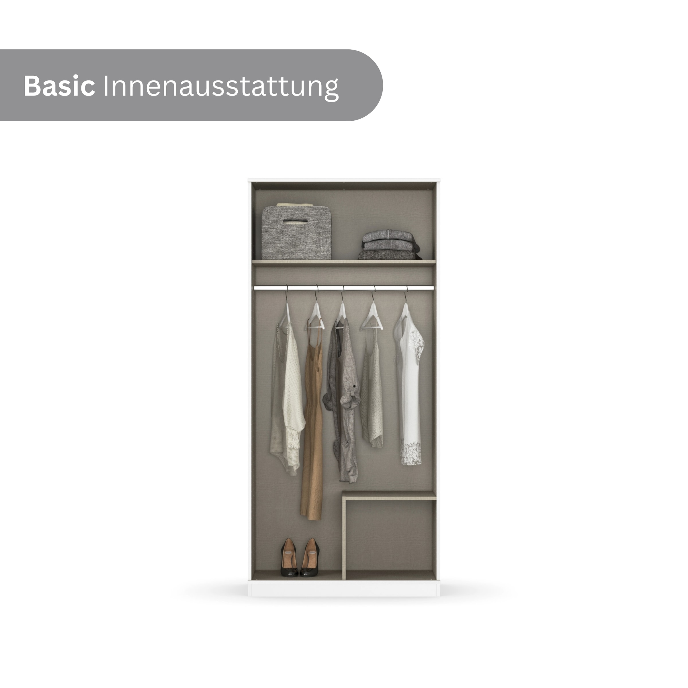rauch Drehtürenschrank »Kleiderschrank Schrank Garderobe Wäscheschrank COSTA«, Breite 91 cm grifflose Front mit Push-to-Open Funktion MADE IN GERMANY
