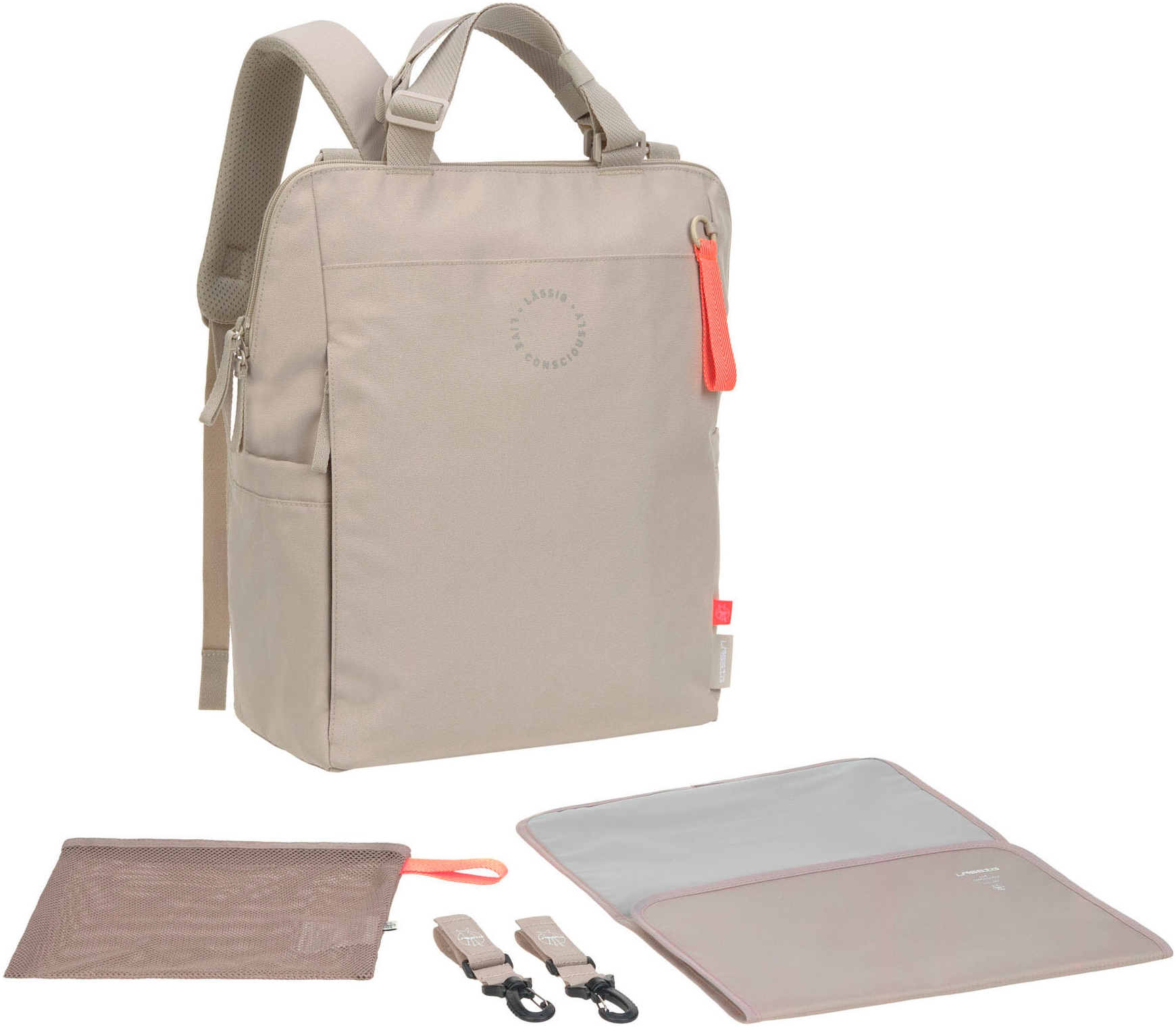 LÄSSIG Wickelrucksack »Green Label, Conversion Backpack, beige«