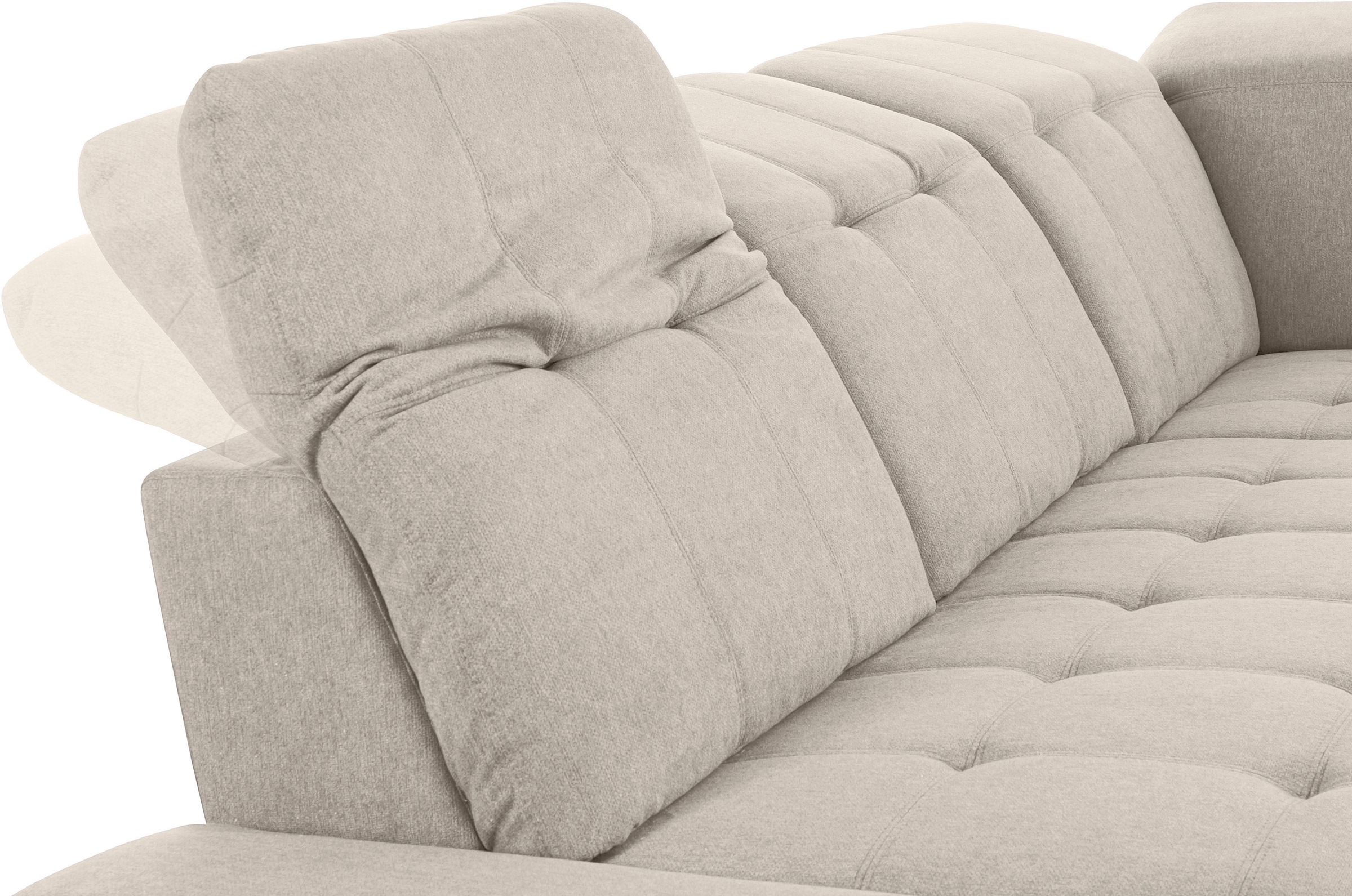 COTTA Ecksofa »Holiday L-Form mit Sitztiefen-, Armteil- und Kopfteilverstellung«, wahlweise mit Bettfunktion & Bettkasten