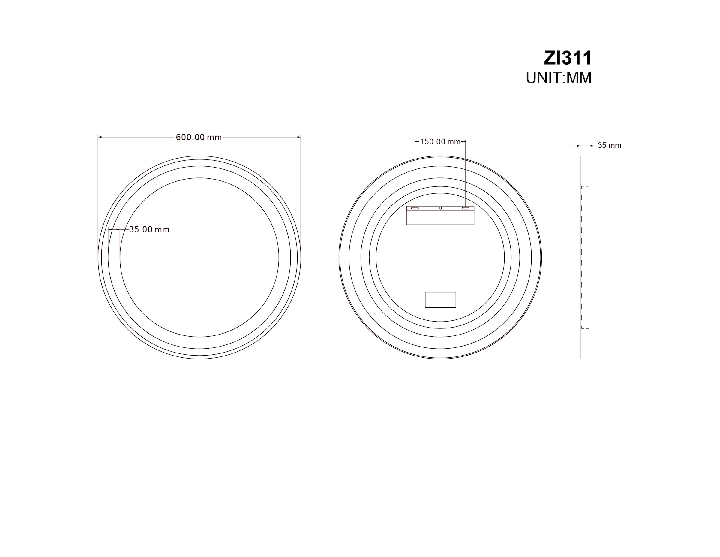 Sanotechnik LED-Lichtspiegel, Durchmesser 60 cm