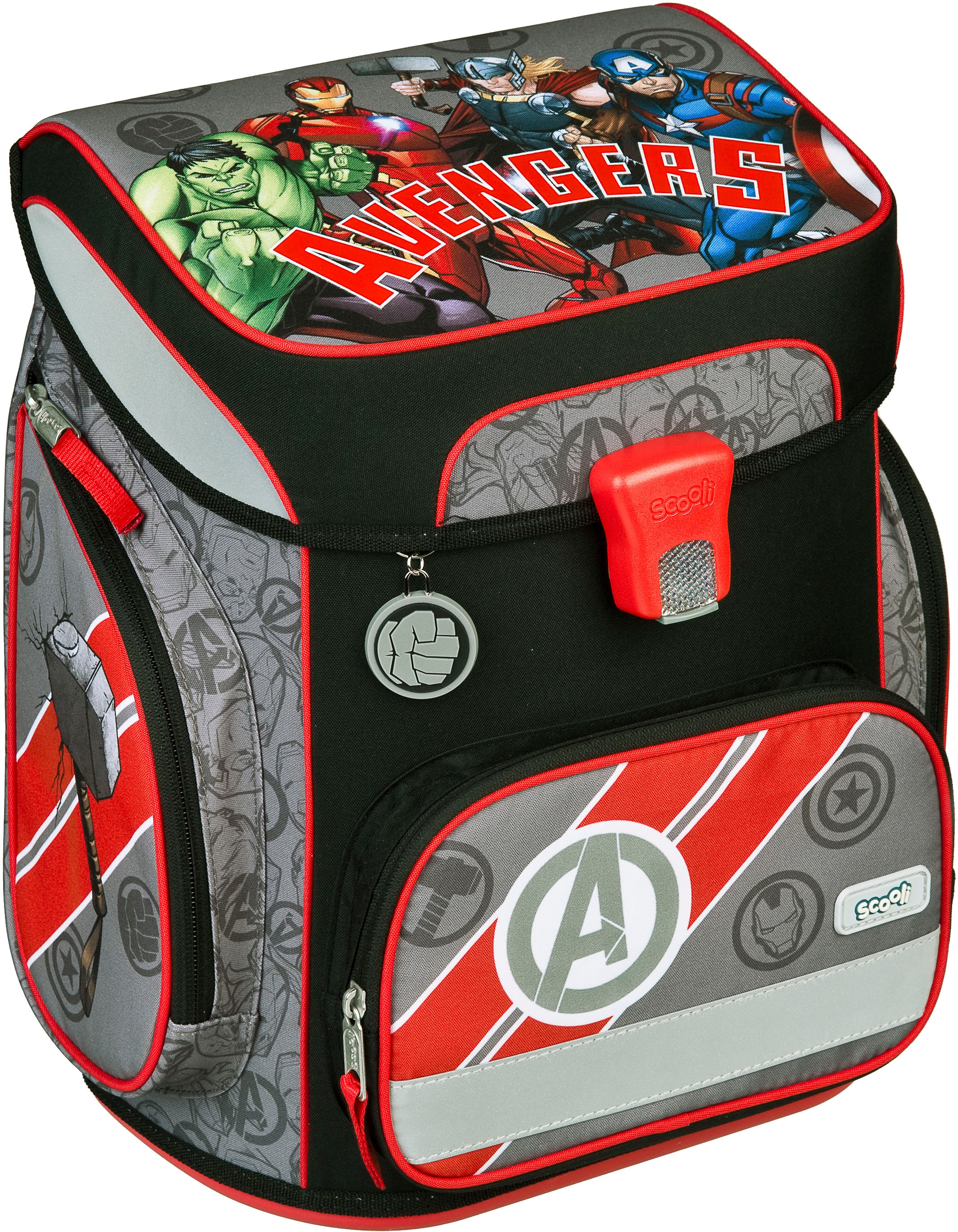 Scooli Schulranzen »EasyFit, Avengers«, Reflektoren