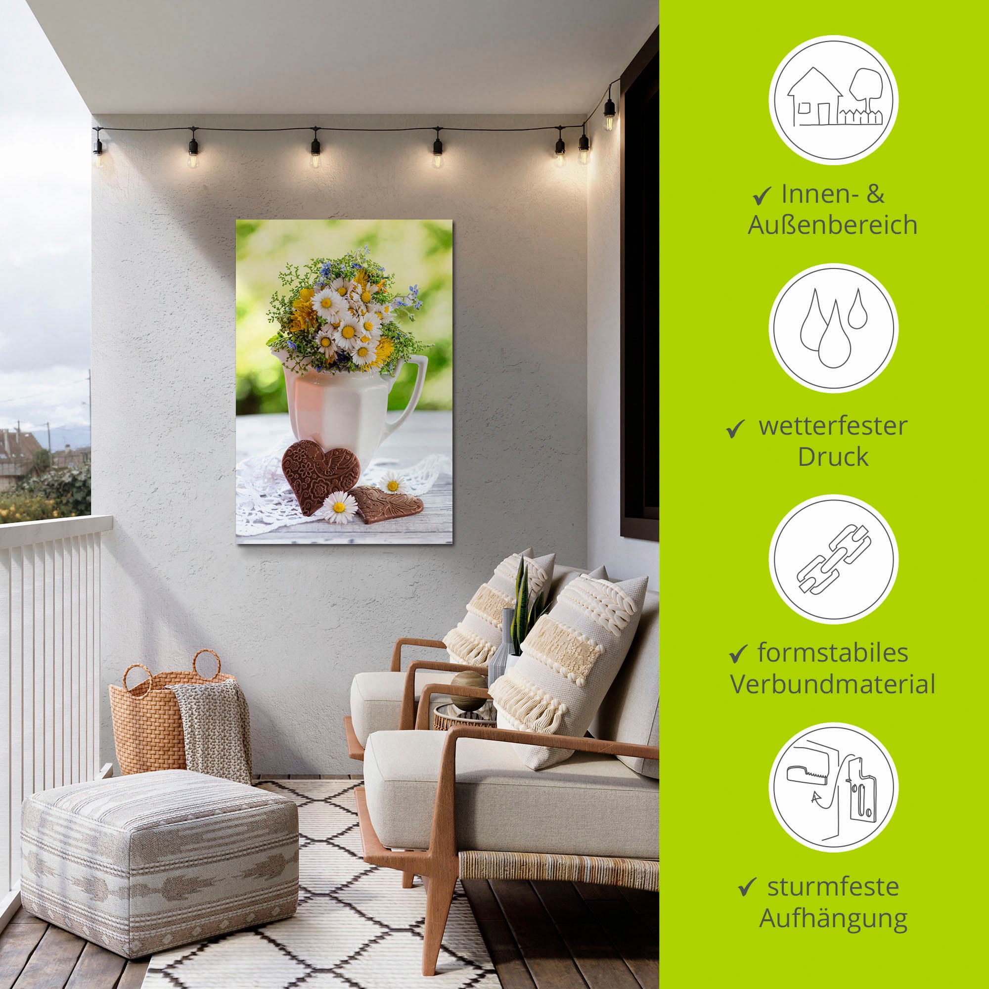 Artland Wandbild »Aus Liebe zum Frühling«, Vasen & Töpfe, (1 St.), als Alubild, Outdoorbild, Leinwandbild, Wandaufkleber, versch. Größen
