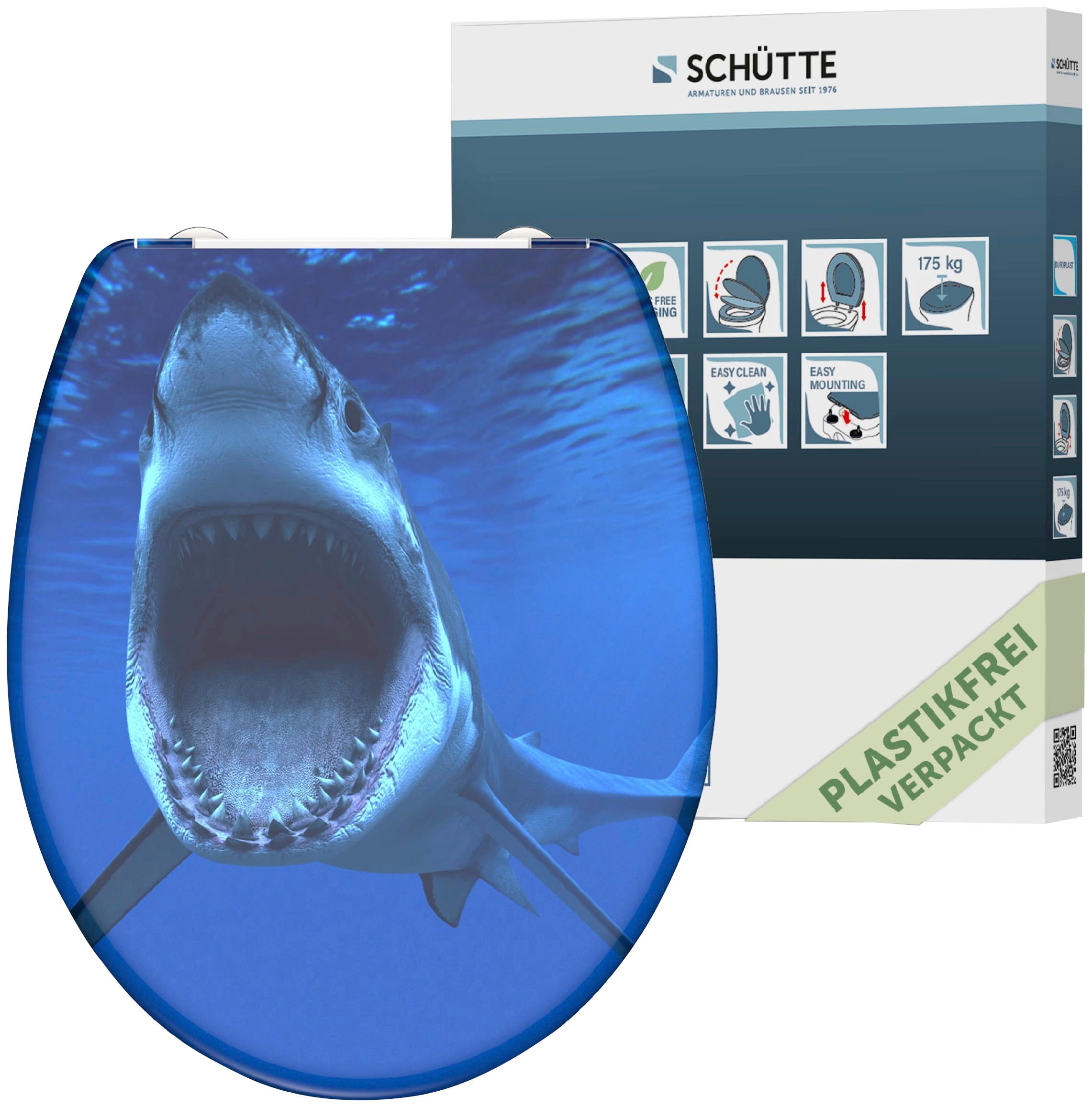 Schütte WC-Sitz "Shark", Duroplast, mit Absenkautomatik und Schnellverschlu günstig online kaufen