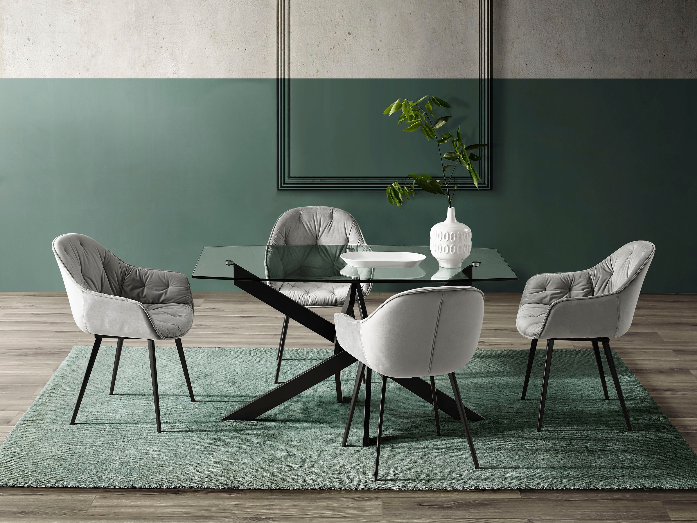 INOSIGN Esstisch "Kairi, TOPSELLER, OTTOs Choice" Glastischplatte, pulverbe günstig online kaufen