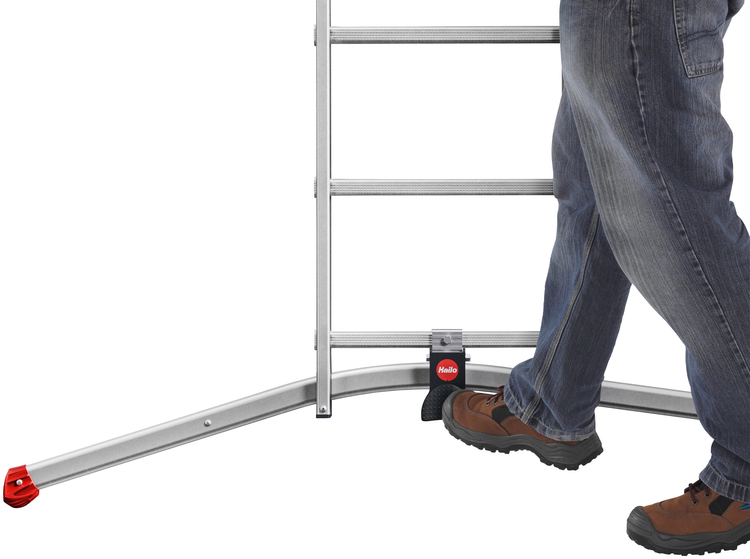 Hailo Anlegeleiter »S100 ProfiLOT«, Aluminium Kombileiter 3-teilig, 2x6 + 1x5-sprossig