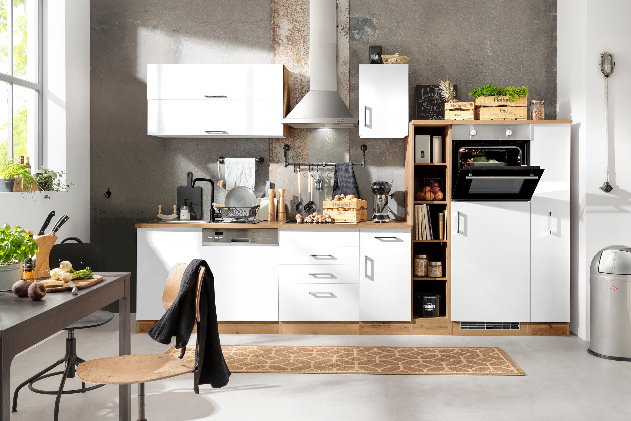 KOCHSTATION Küchenzeile »KS-Colmar«, ohne E-Geräte, Breite 330 cm