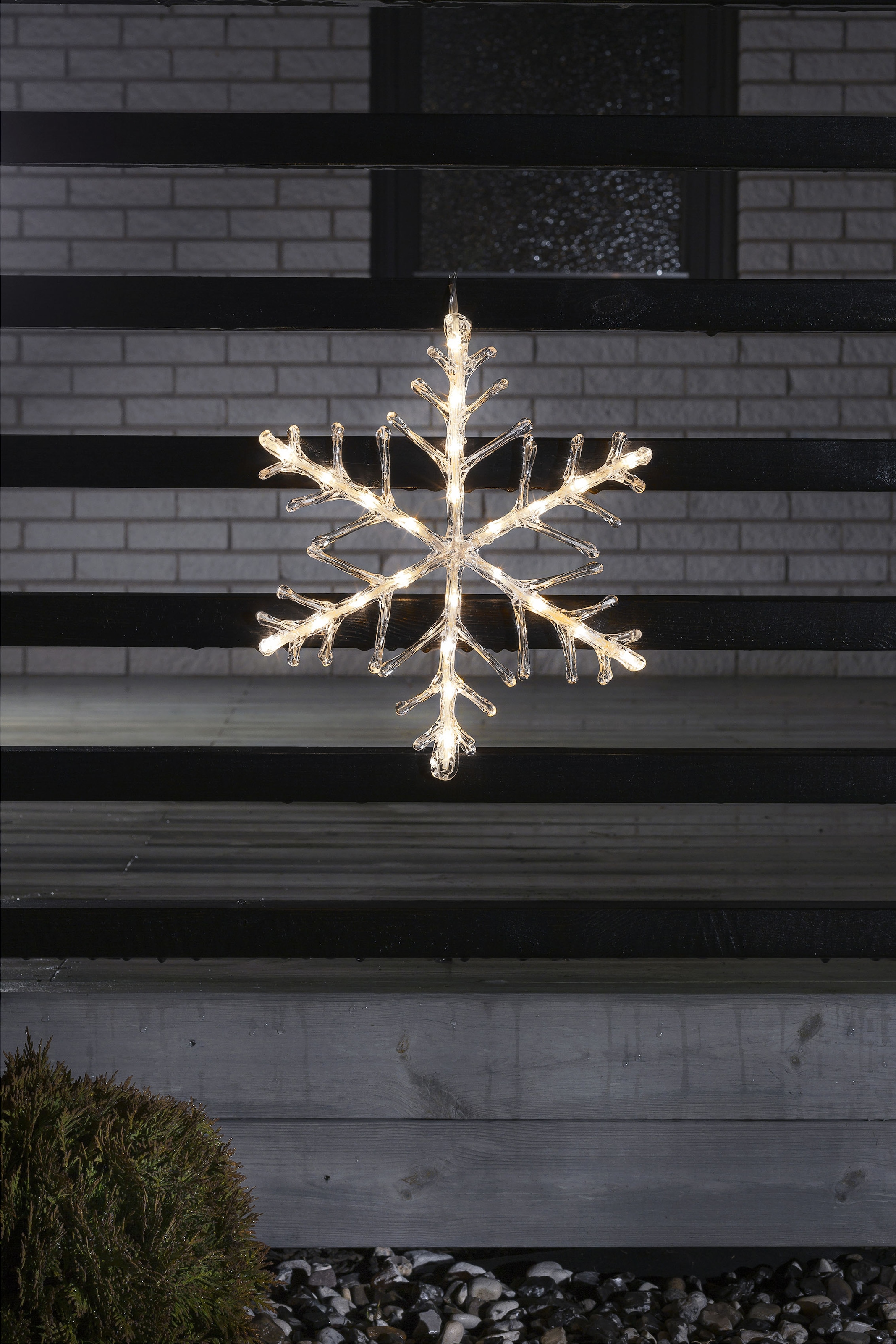 LED Stern, 24 flammig-flammig, LED Acryl Schneeflocke, mit 6h Timer, 24 warm weiße Dioden