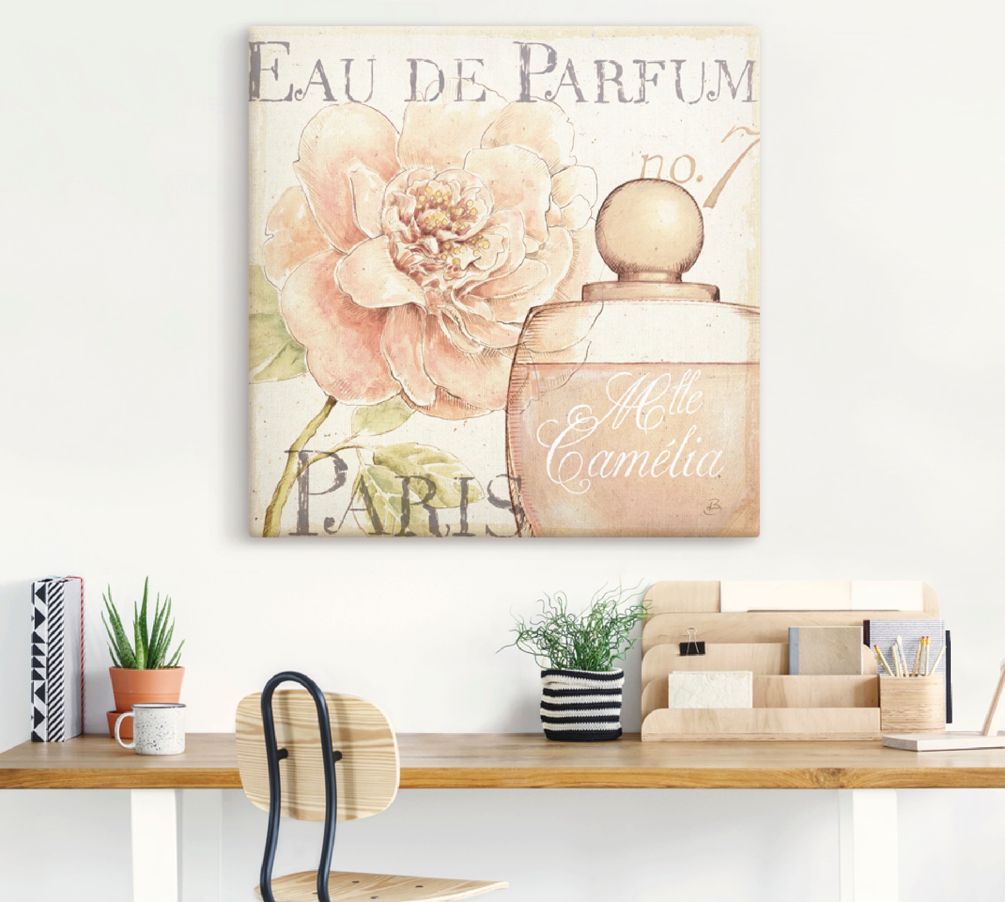Artland Leinwandbild »Blumen und Parfum II«, Schilder, (1 St.), auf Keilrahmen gespannt