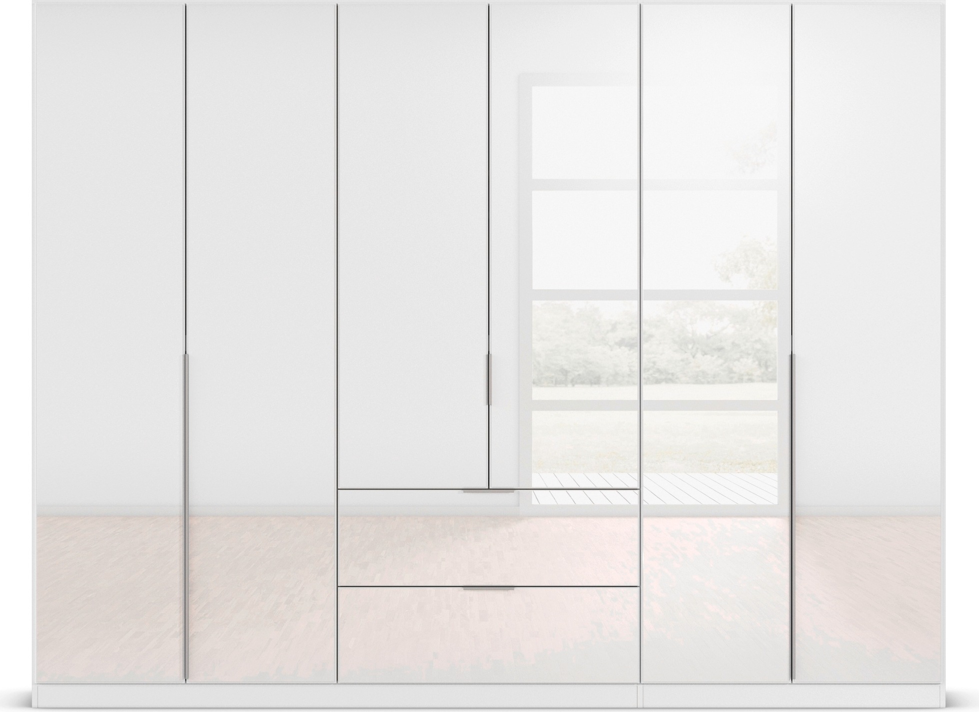 rauch Drehtürenschrank »Kleiderschrank Kleiderschränke Schrank Garderobe AGORDO mit Glasfront«, mit Außenschubkästen, in 6 Breiten und 2 Höhen MADE IN GERMANY