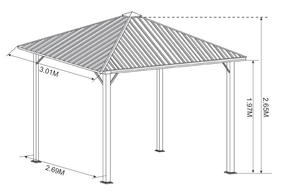 KONIFERA Pavillon »Samos«, robuster Wetterschutz