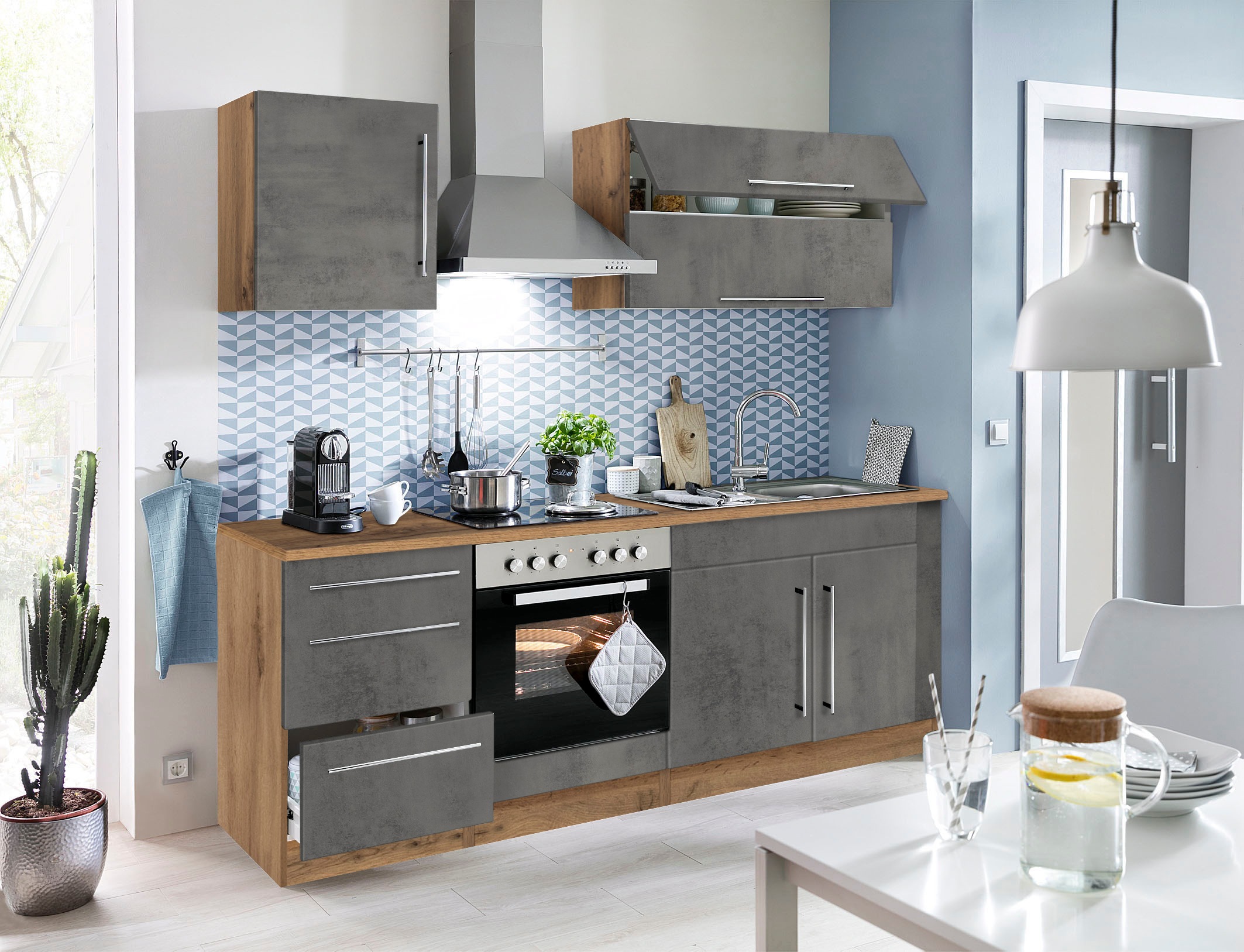 KOCHSTATION Spülenschrank "KS-Samos" 100 cm breit, inkl. Einbauspüle günstig online kaufen