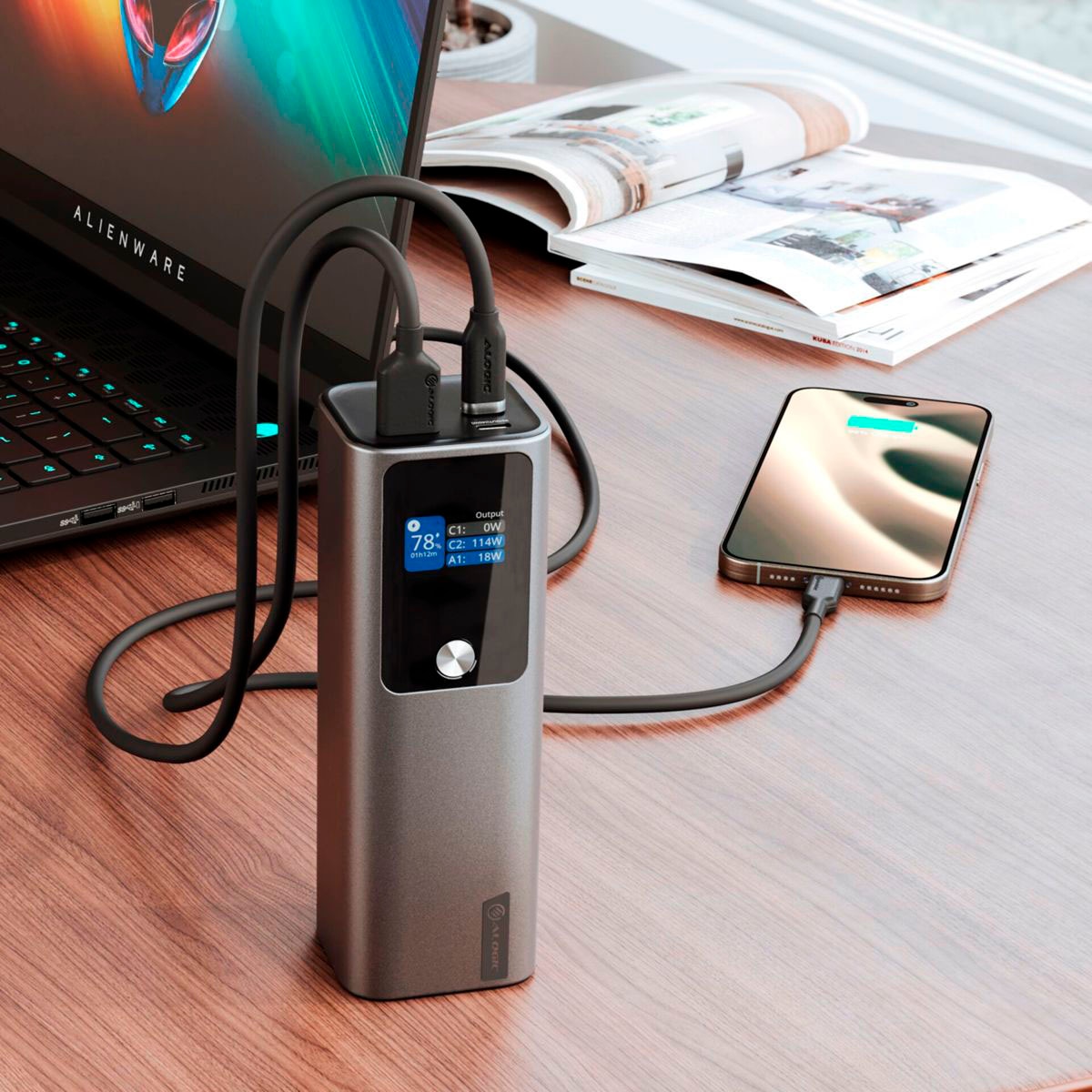 ALOGIC Powerbank »ARK«, Ark Powerbank 27.000 mAh with 140W USB-C Charging, 27000 mAh