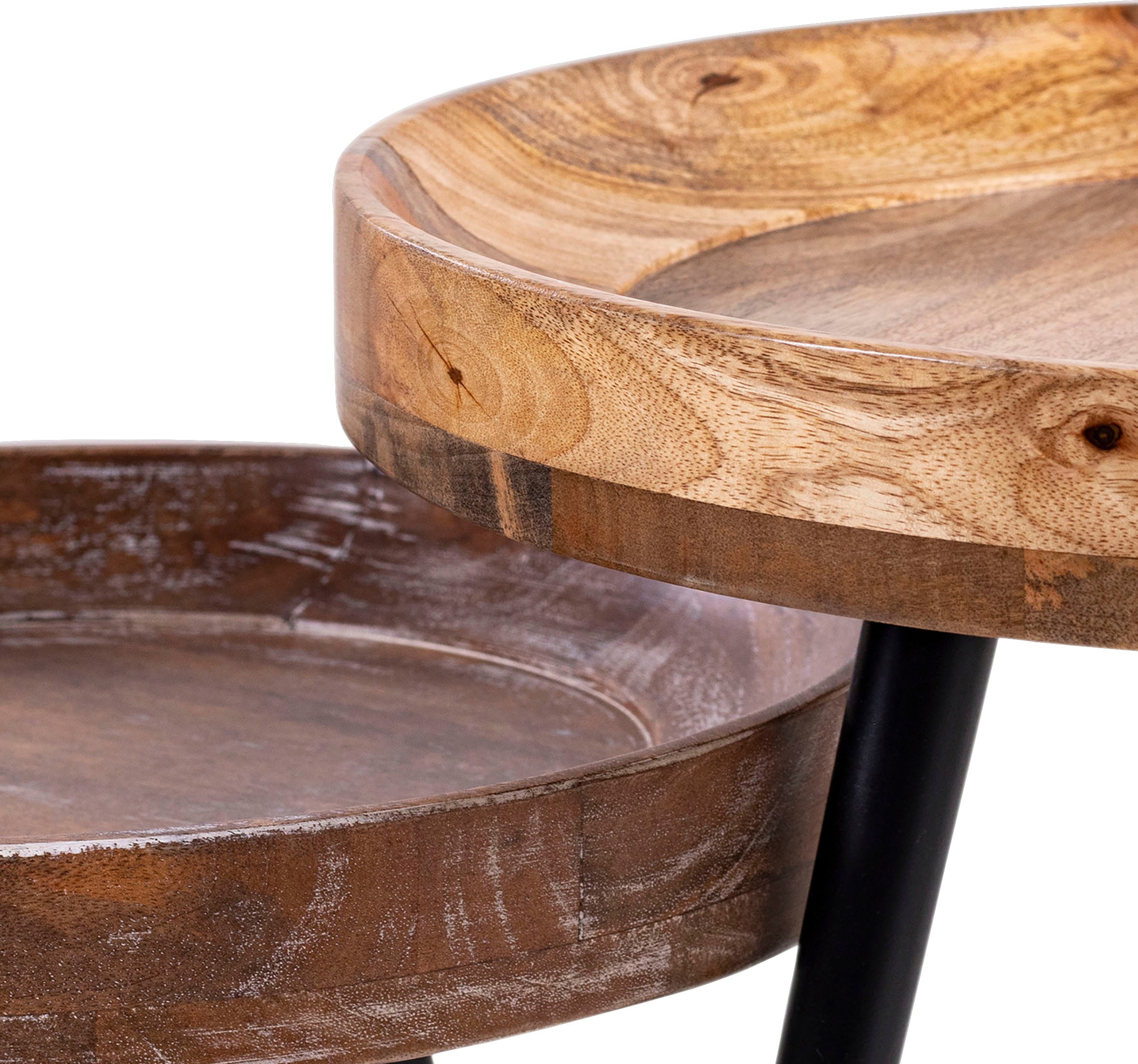 byLIVING Beistelltisch »Ava«, Massive runde Tischplatte, Durchmesser 38 oder 45 cm