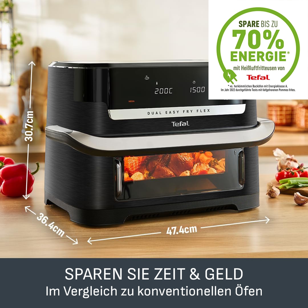 Tefal Heißluftfritteuse »EY9228 Easy Fry Flex« 2700 W 7 voreingestellte Programme, zeit- und energiesparend, EY9228