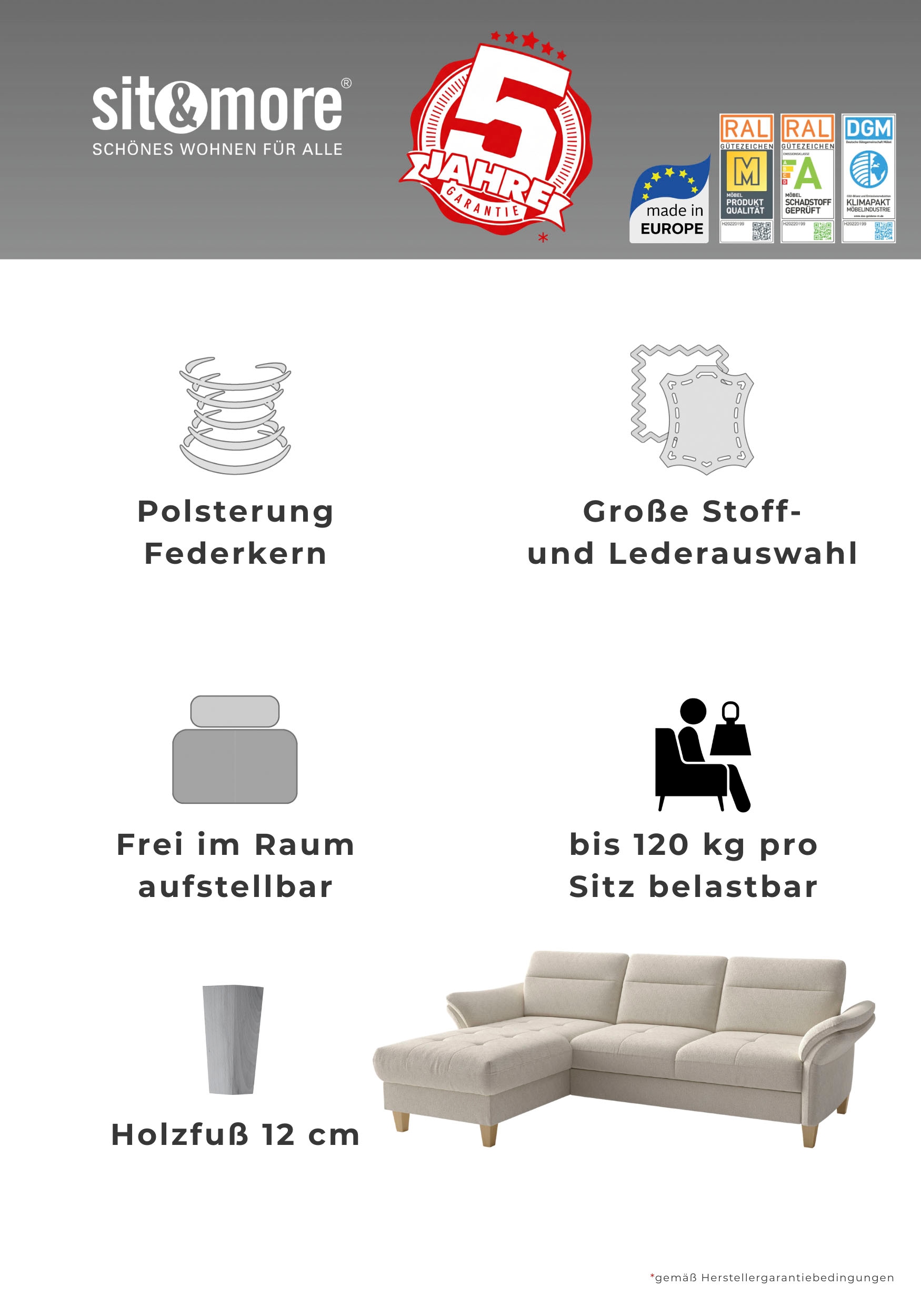 sit&more Polsterhocker 1 Stk. tlg.