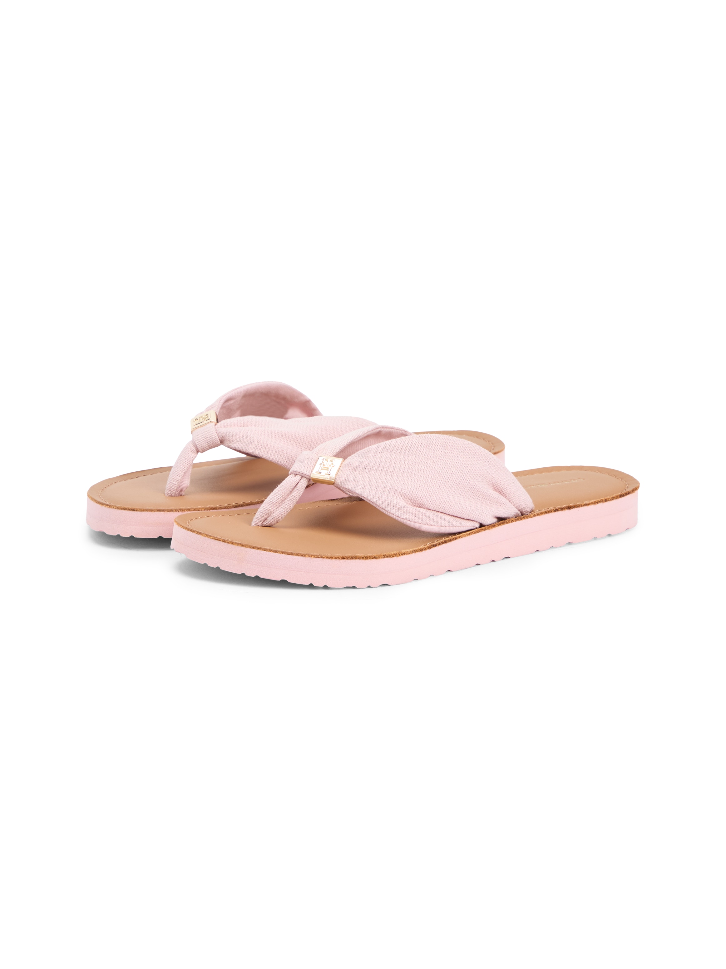 Tommy Hilfiger Zehentrenner »TH LTR FOOTBED SUMMER SANDAL«  Sommerschuh, Strandschuh, Dianette, Flat mit Logoemblem