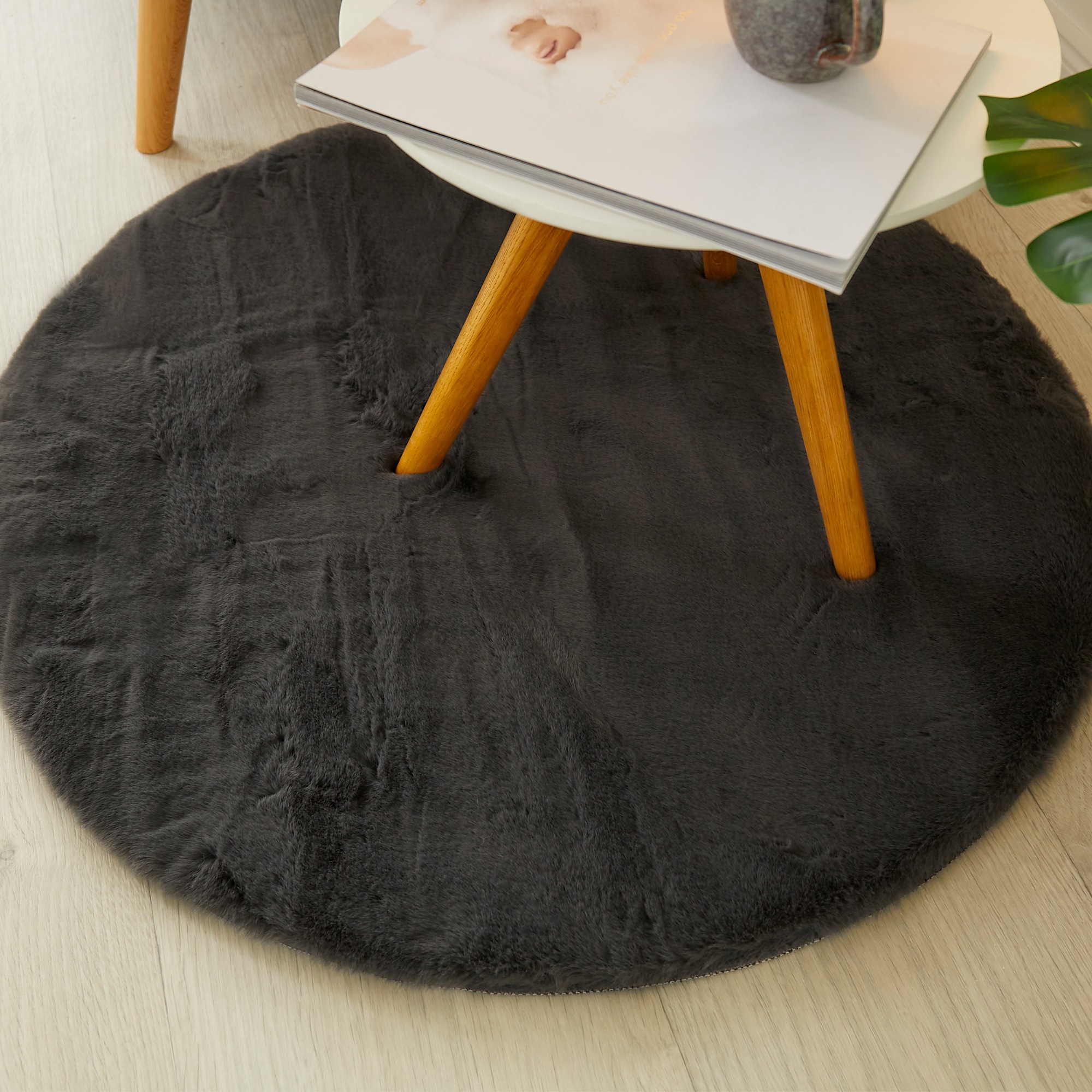 LUXOR living Fellteppich »Novara«, rund, 30 mm Höhe, Kunstfell, Kaninchenfell-Haptik, besonders weicher Hochflor