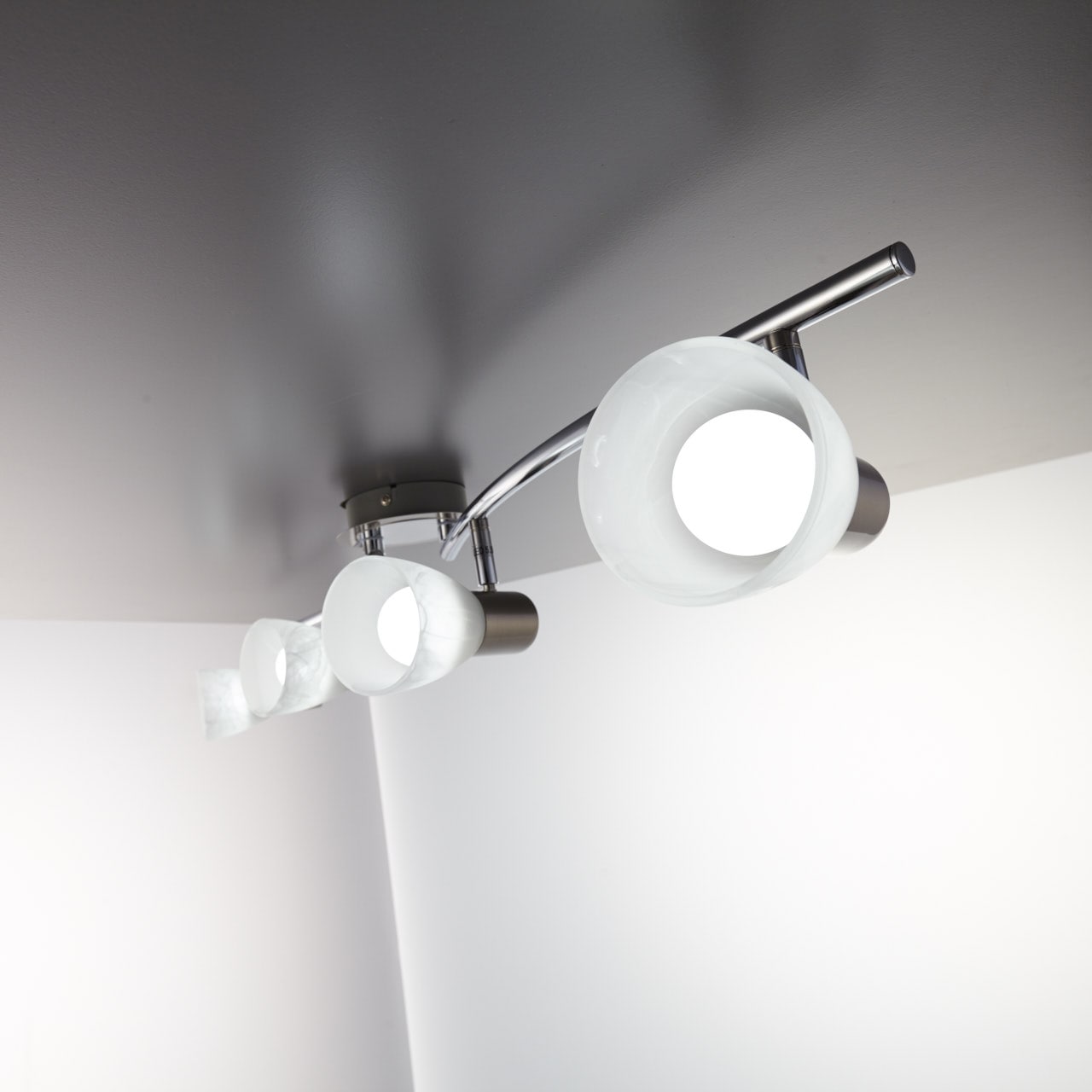 B.K.Licht LED Deckenstrahler, flammig-flammig, online Deckenlampe Spot 4 LED bestellen Leuchte schwenkbar Glas Metall E14 Wohnzimmer
