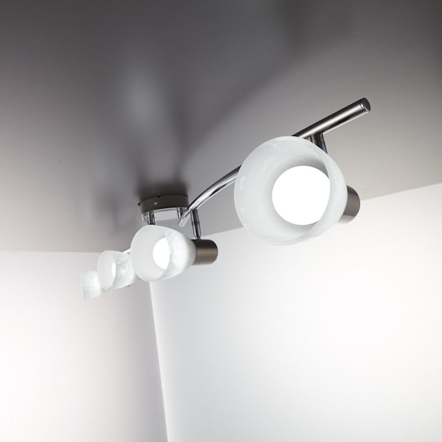 B.K.Licht LED Deckenstrahler, 4 flammig-flammig, LED Deckenlampe Wohnzimmer  schwenkbar E14 Metall Glas Spot Leuchte online bestellen