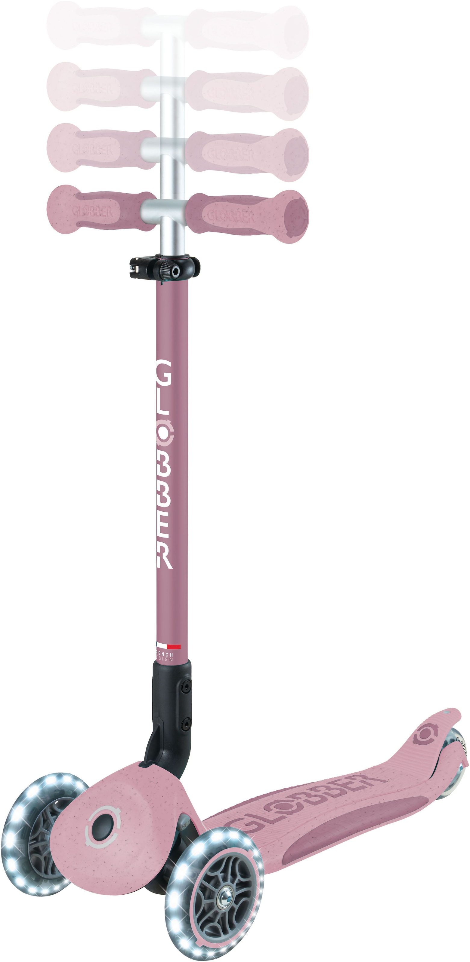 Globber Tretroller »GO-UP DELUXE LIGHTS ECO 360, mit Leuchtrollen«