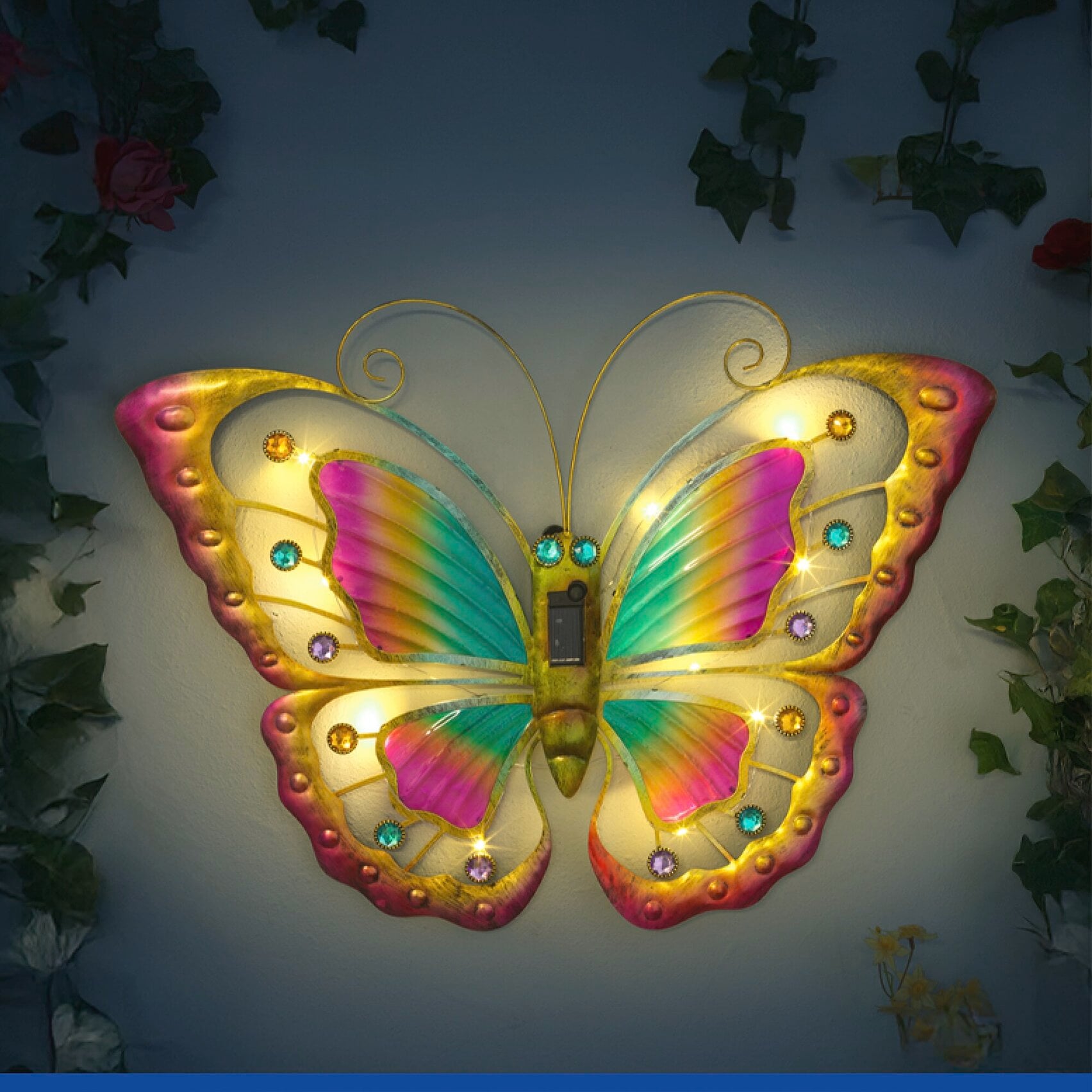 Maximex LED Gartenleuchte »Modell Schmetterling« Warmweiß solarbetriebene Gartendekoration, leuchtet bis zu 10 Stunden