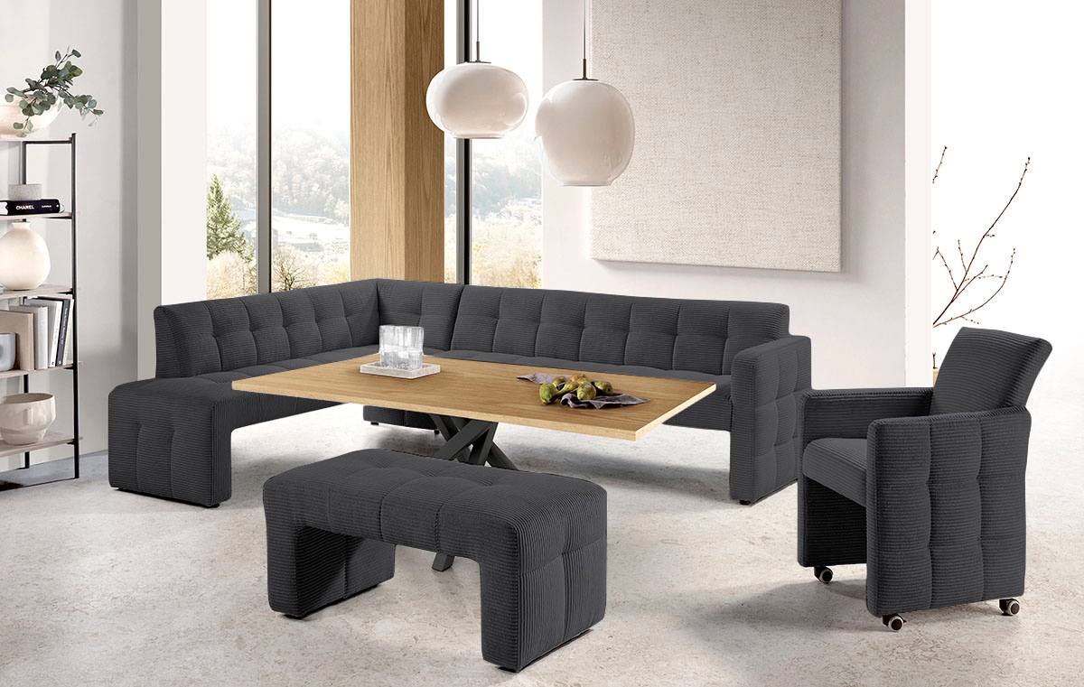 exxpo - sofa fashion Essbank »Barista, bequem und elegant, hohe Bodenfreiheit«, Eckbank Barista bequem und elegant, hochwertige Detailverarbeitung