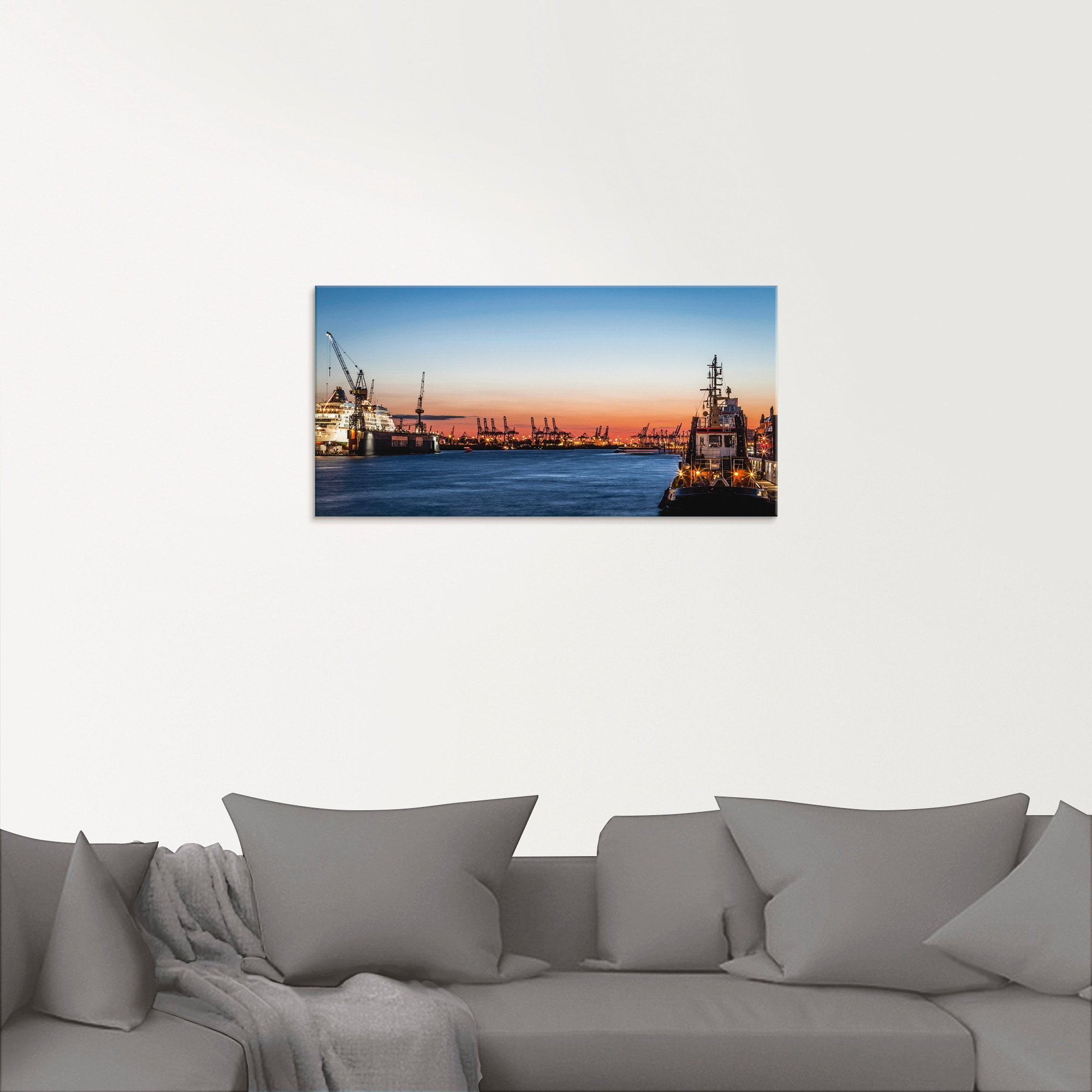 Artland Glasbild »Hamburger Hafen«, Deutschland, (1 St.), in verschiedenen Größen