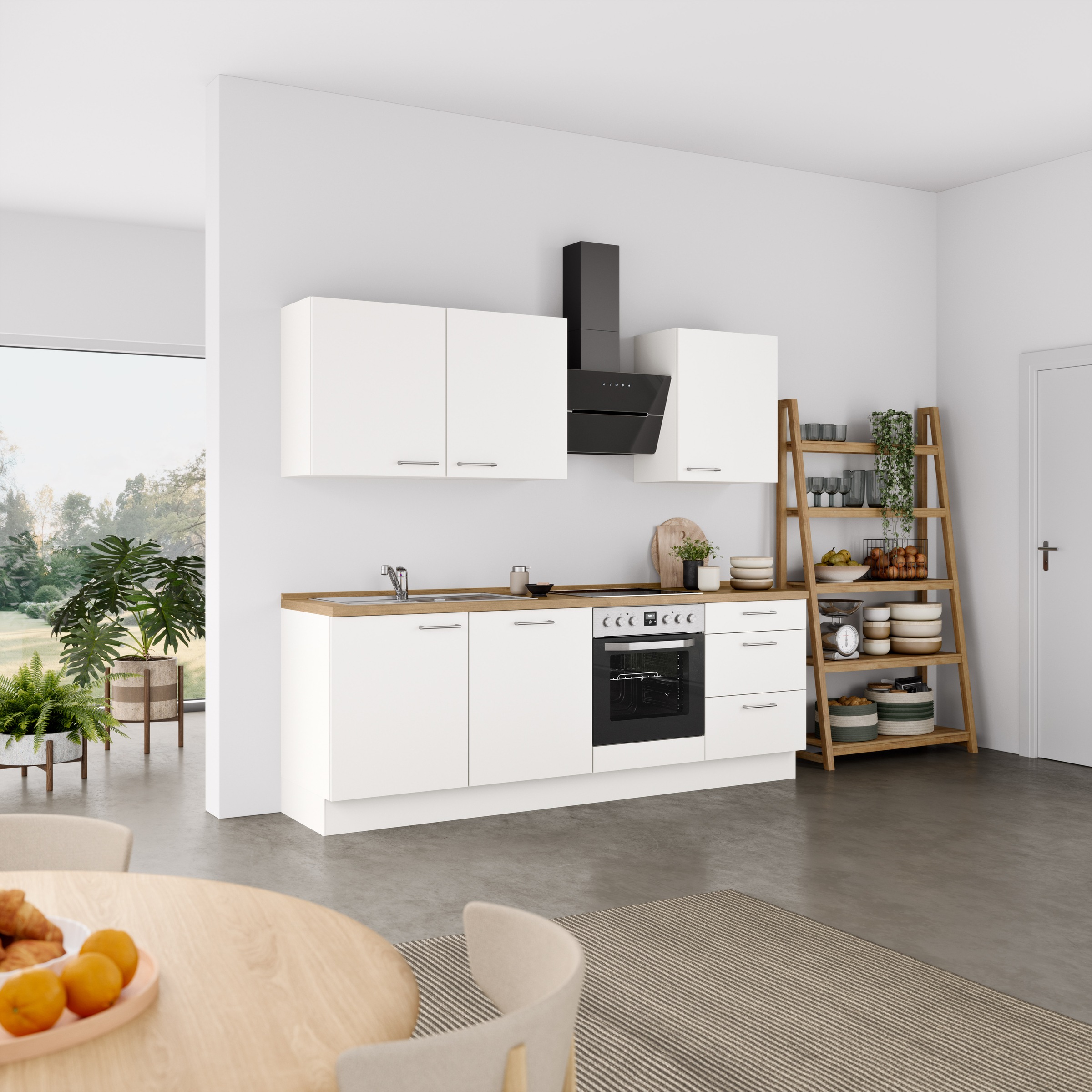 nobilia® Küchenzeile »"Laser II"«, vormontiert, Ausrichtung wählbar, Breite 240 cm, wahlw. mit E-Geräten