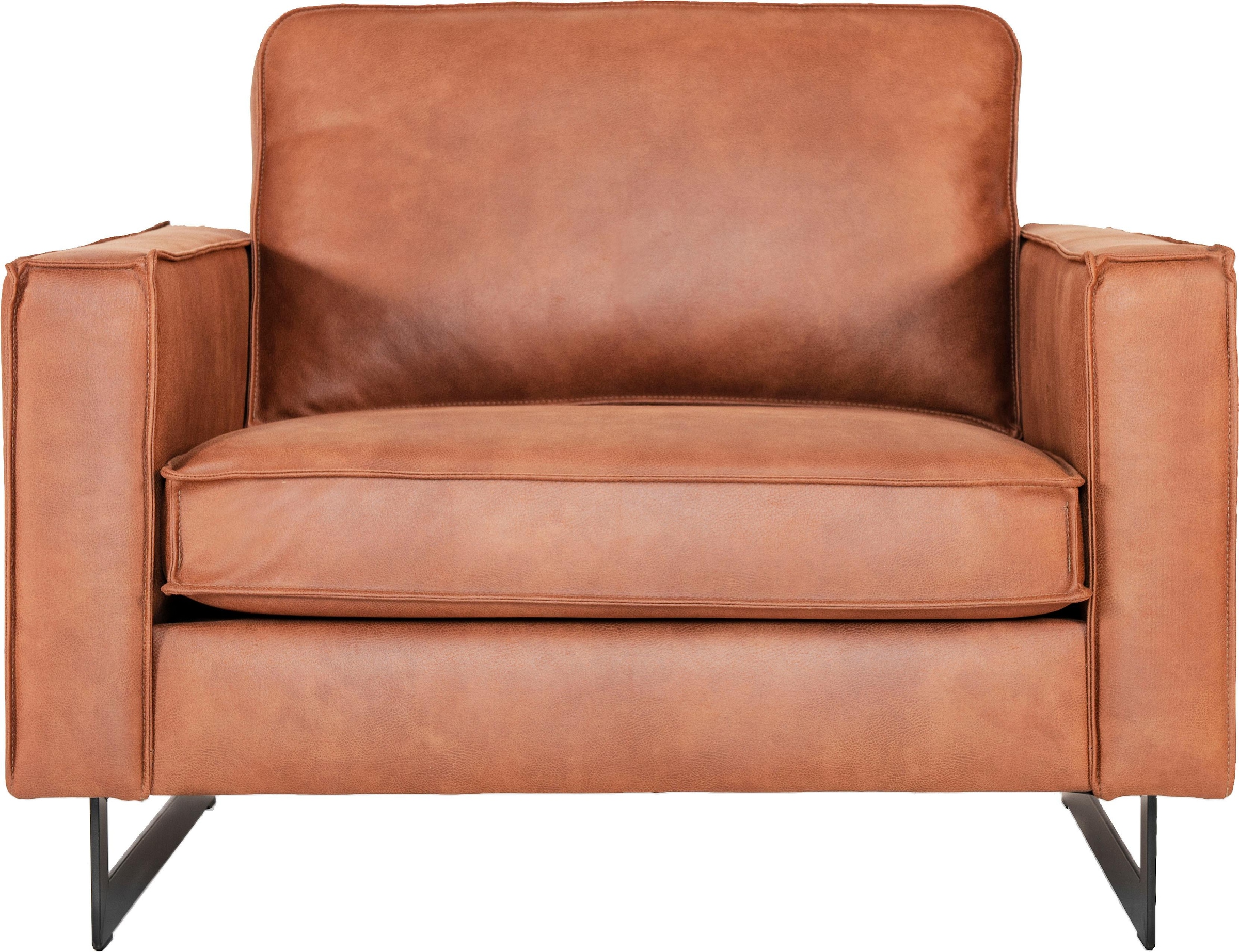 Places of Style Loveseat »Pinto 105 cm, Cord, Chenille, Lederoptik«, mit Keder, Metallfüßen und auch in Cord Bezug erhältlich