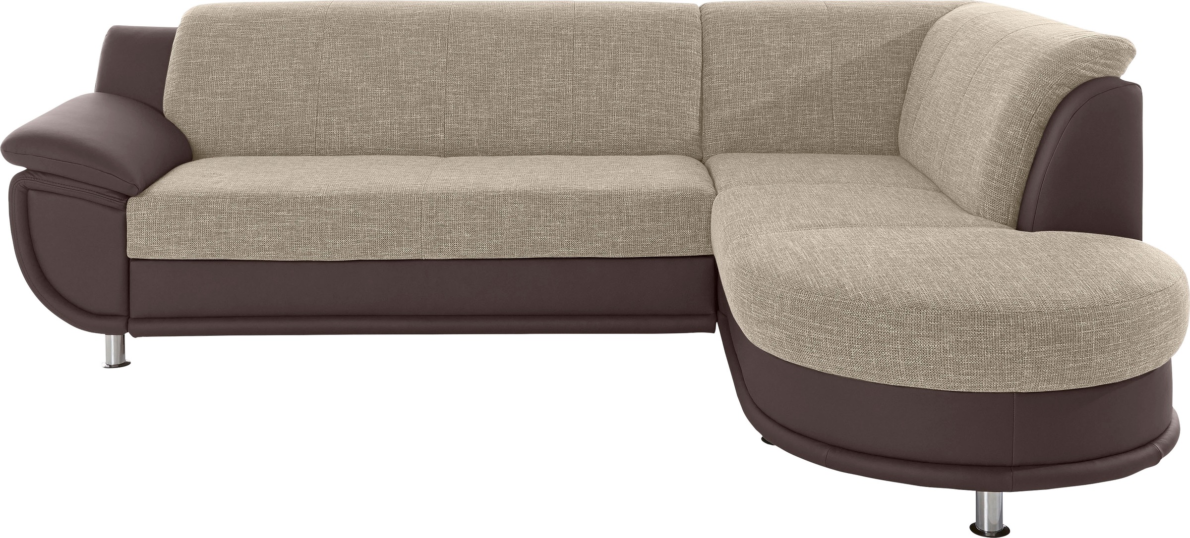 TRENDMANUFAKTUR Ecksofa »Rondo 3, zeitlos und bequem, Materialmix, breite A günstig online kaufen