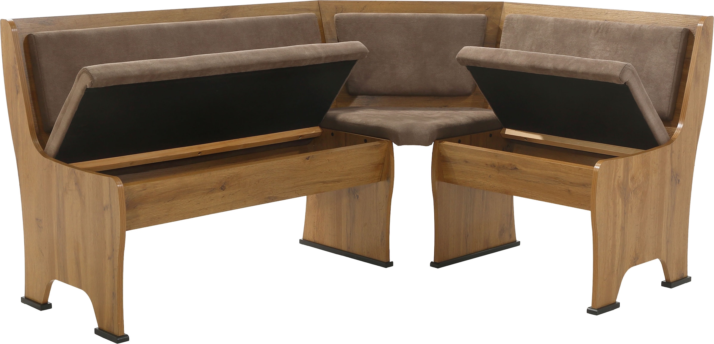 OTTO home Eckbankgruppe »Theo (Set, 4-tlg. Tisch, Bank und 2 Stühle) 2 Farben wählbar« Bank links/rechts montierbar, mit Stauraum, Stühle im 2er Set