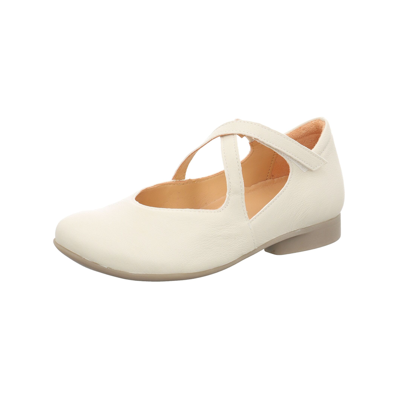 THINK! Riemchenballerina »Ballerinas Nappaleder« Hellbeige 40 40 Verschluss: Klettverschluss