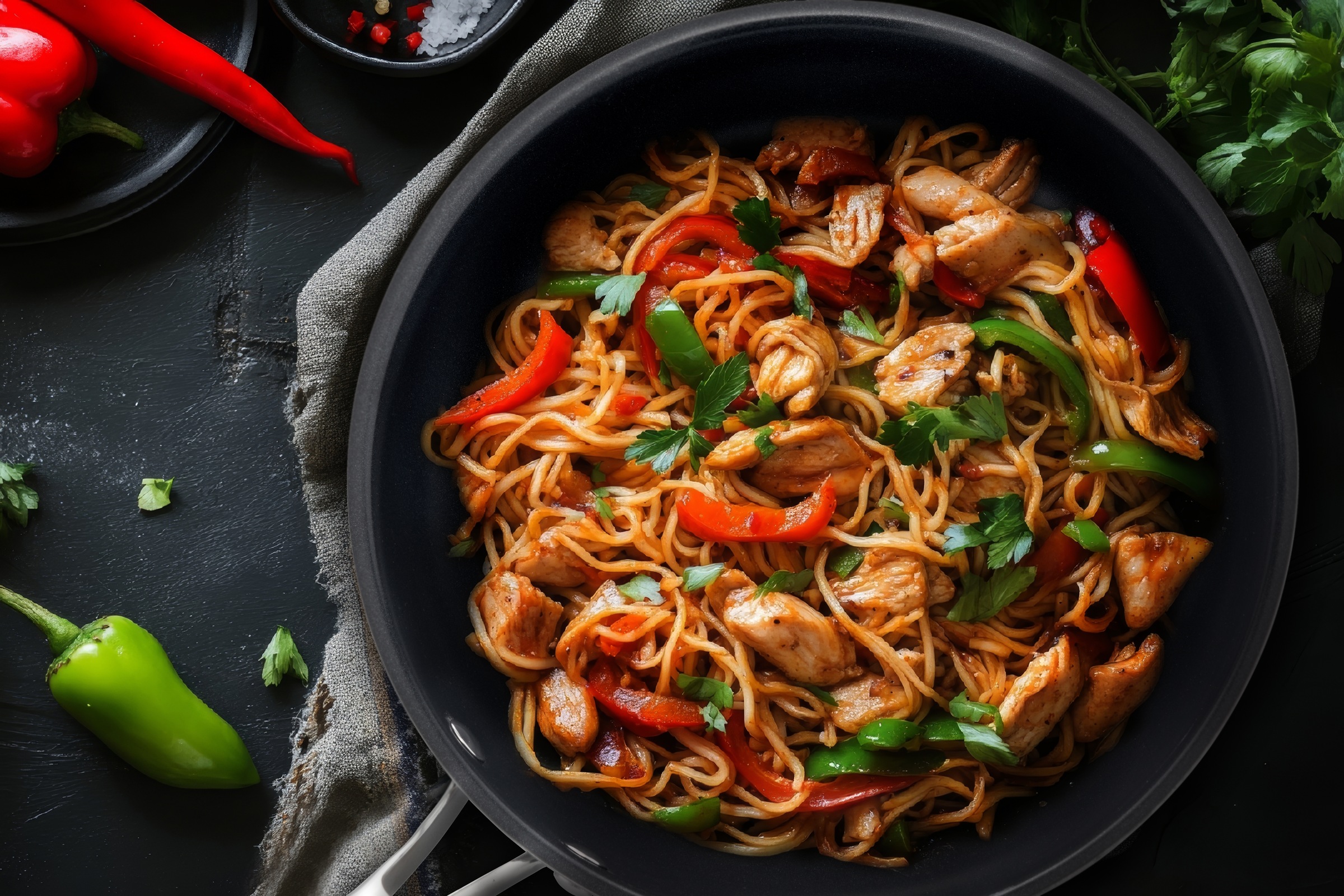 Hanseatic Wok »hanseatic«, Edelstahl, aus Dreischicht-Material mit Antihaft-Versiegelung, ø 28 cm, Induktion