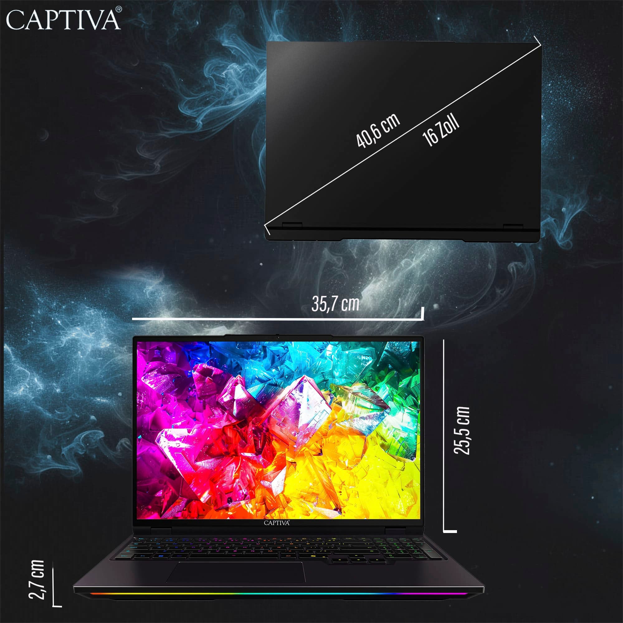 CAPTIVA Gaming-Notebook »Highend Gaming R10-1149GE« 40,6 cm / 16 ″ AMD Ryzen 9 GeForce RTX 5080 2.000 GB SSD