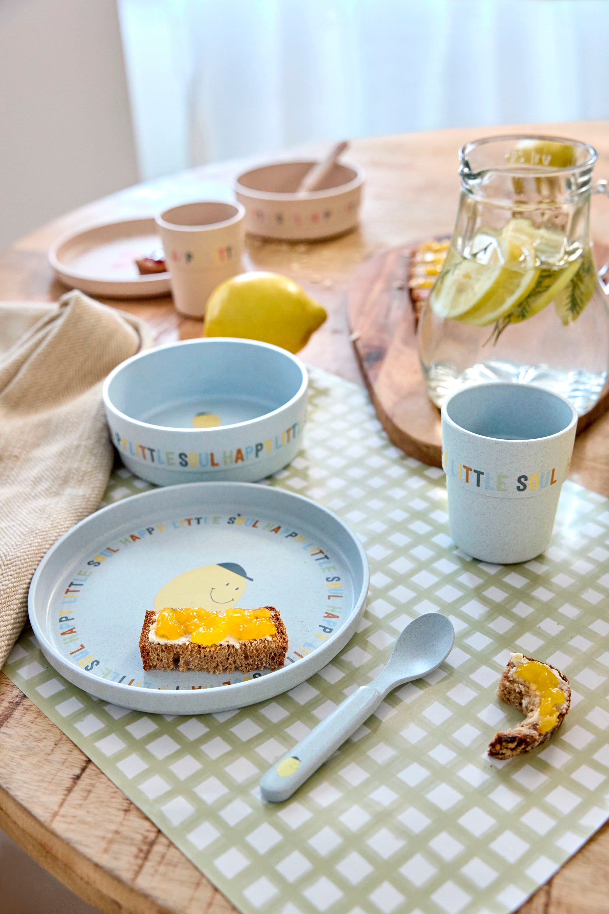 LÄSSIG Kindergeschirr-Set »Happy Fruits, Lemon«, (Set, 4 tlg.)