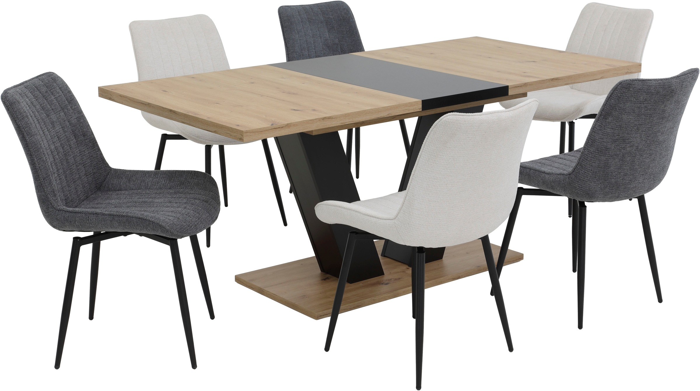 HELA 4-Fußstuhl »NEWPORT«, (Set), 4 St., Microfaser-Webstoff, 4-Fuß,XL-Sitz günstig online kaufen