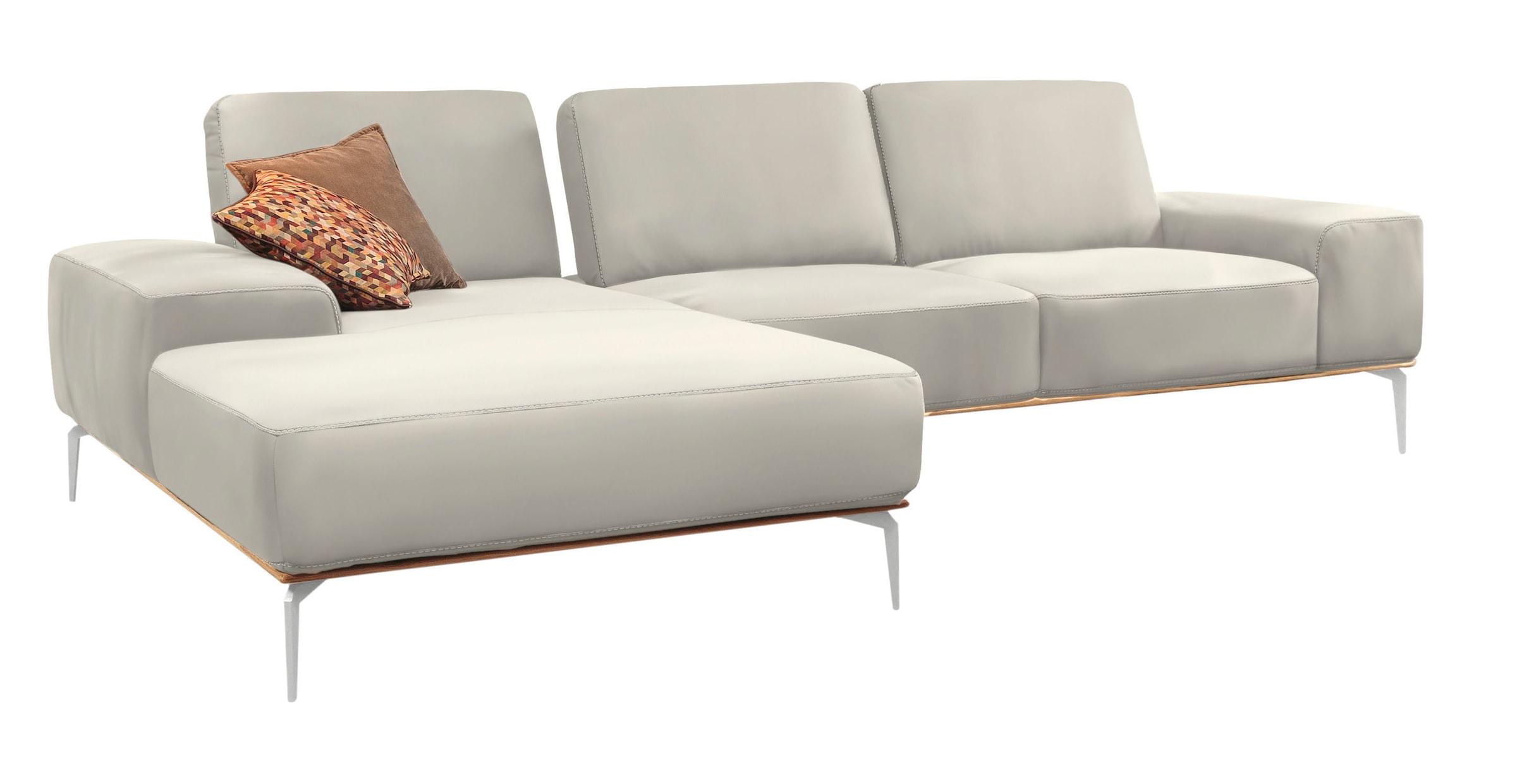 W.SCHILLIG Ecksofa "run", mit elegantem Holzsockel, Füße in Chrom glänzend, günstig online kaufen