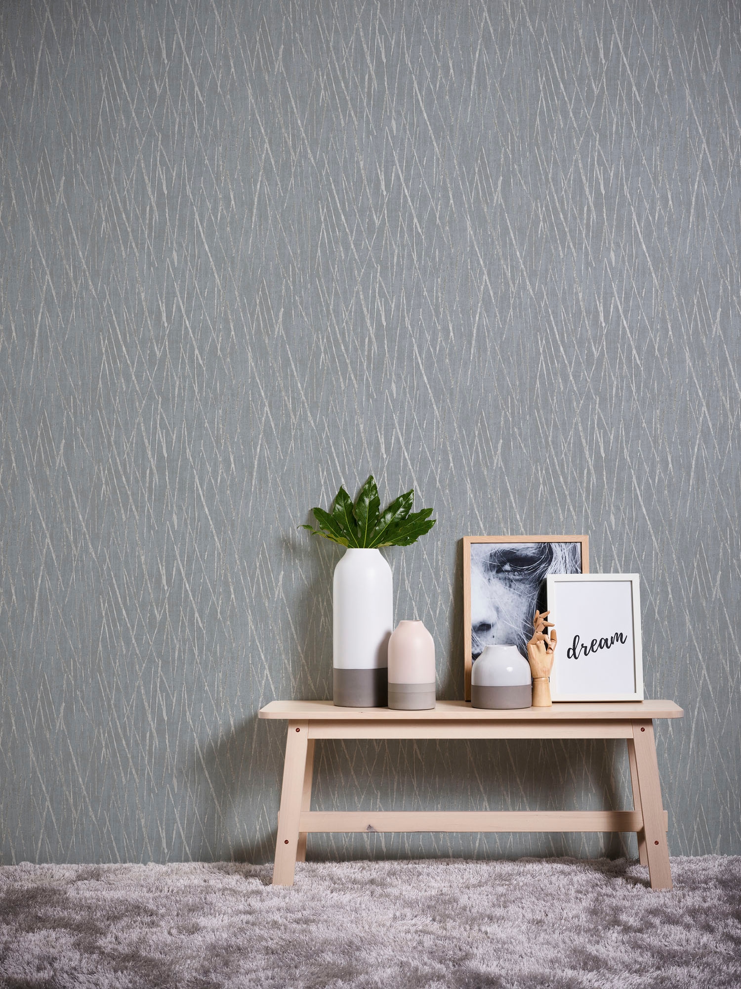 A.S. Création Vliestapete »Hygge«, glänzend-gemustert-Strukturmuster, Metallic Tapete Struktur Tapeten Wohnzimmer Schlafzimmer Küche Design