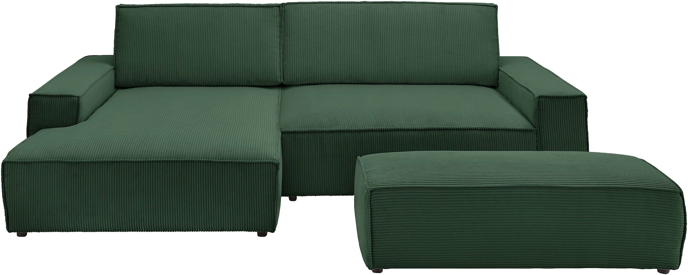 Home affaire Polsterecke »NEU: SHERWOOD XXL tief, L-Form mit Schlaffunktion, Big-Sofa mit Hocker«, (Set, 2 St.), stellbar zum Schlafsofa (Krokodilverbinder), Cord, Leinenoptik