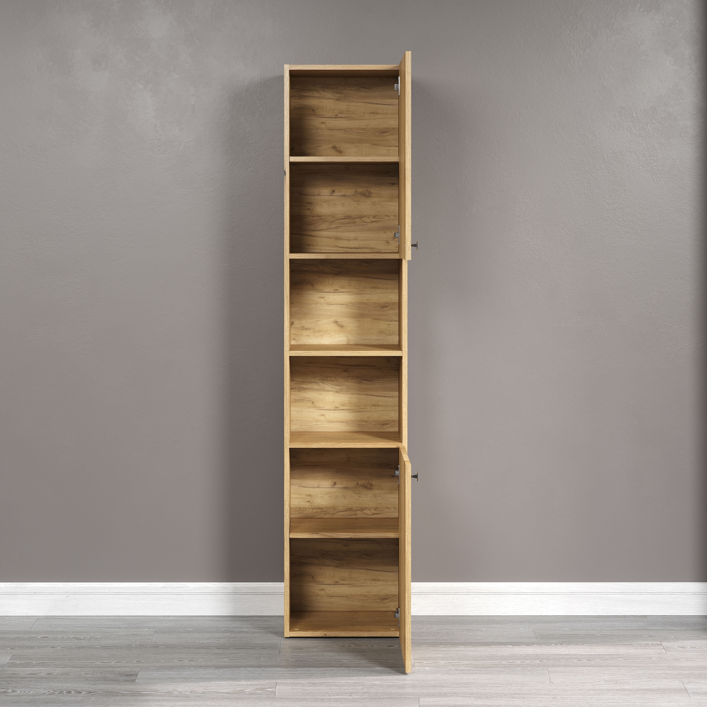 welltime Hochschrank »Amrum«, (1 St.), Badezimmerschrank mit und ohne Schublade - (B/T/H) 40-70/31/186 cm