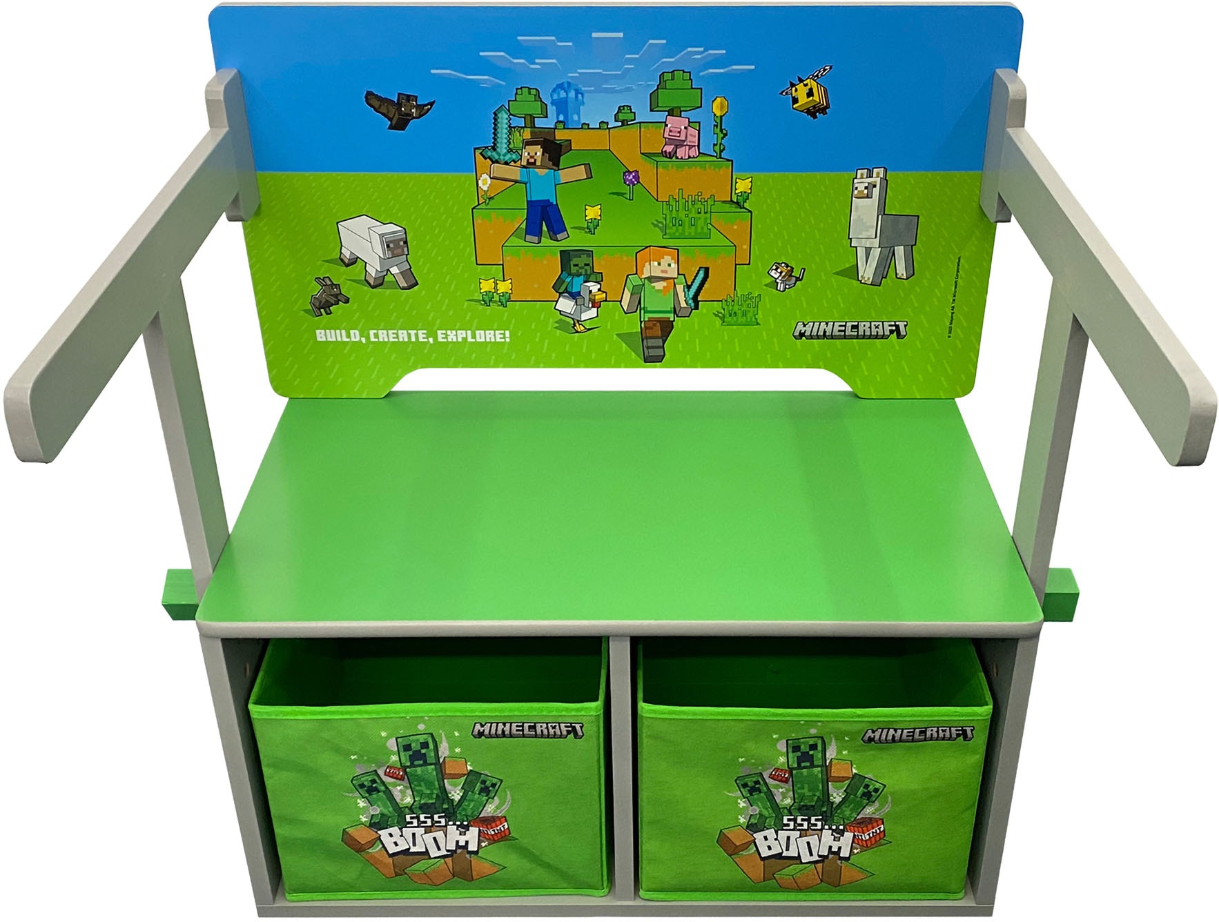 Phoenix Sitzbank »Minecraft Spielbank« 3 Stk. tlg. umklappbar zu einer Spielebank mit Tisch