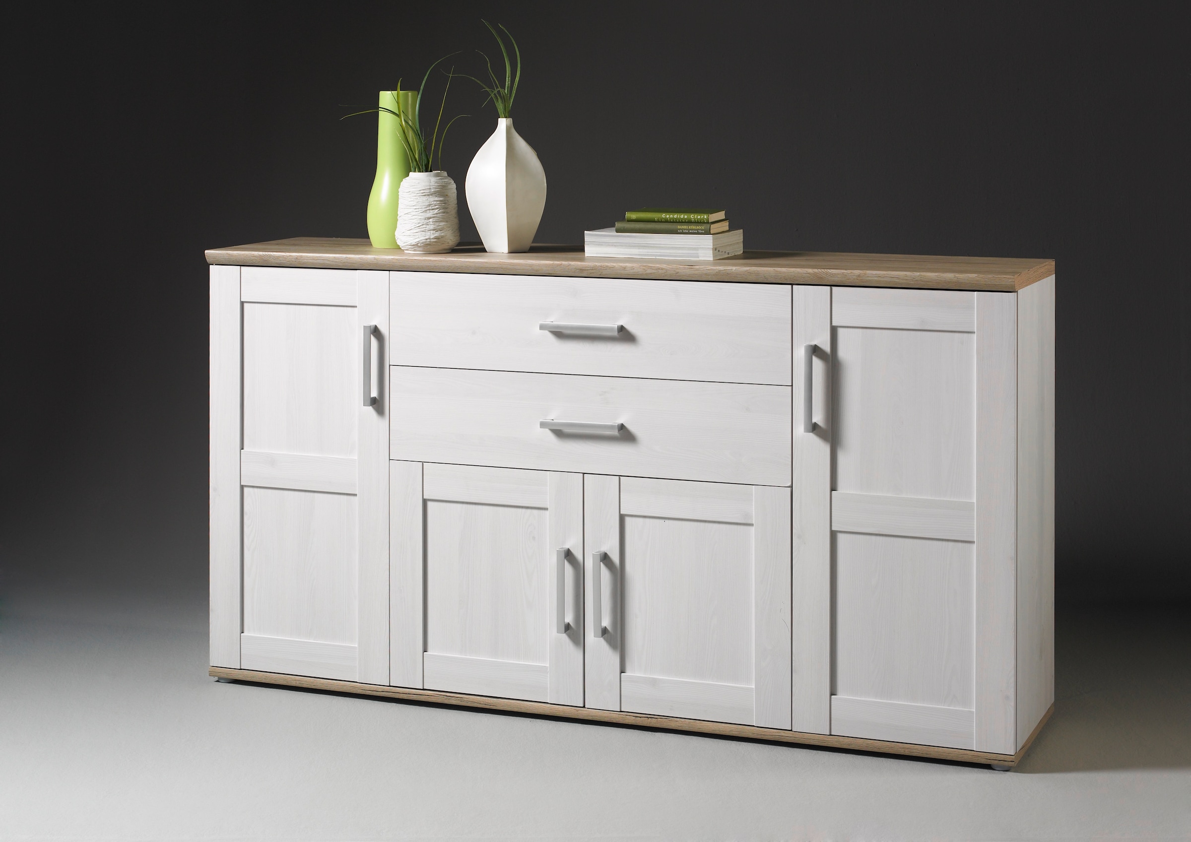 HBZ Sideboard »Romance im Landhaustil, Wohnzimmerschrank BxHxT 186x100x46 cm«, (1 St.), Landhaustil, Wohnzimmerschrank in Sibiu Lärche NB