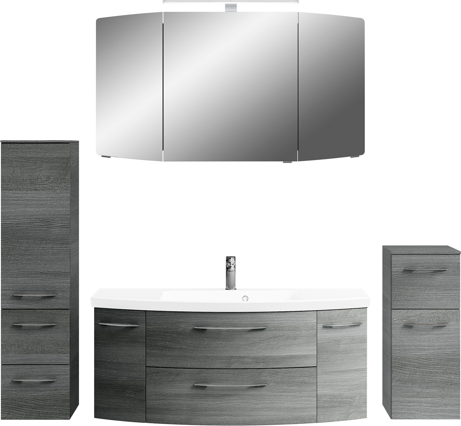 Saphir Badmöbel-Set »Cassca Sprint 4-teilig Mineralmarmor-Waschtisch mit LE günstig online kaufen