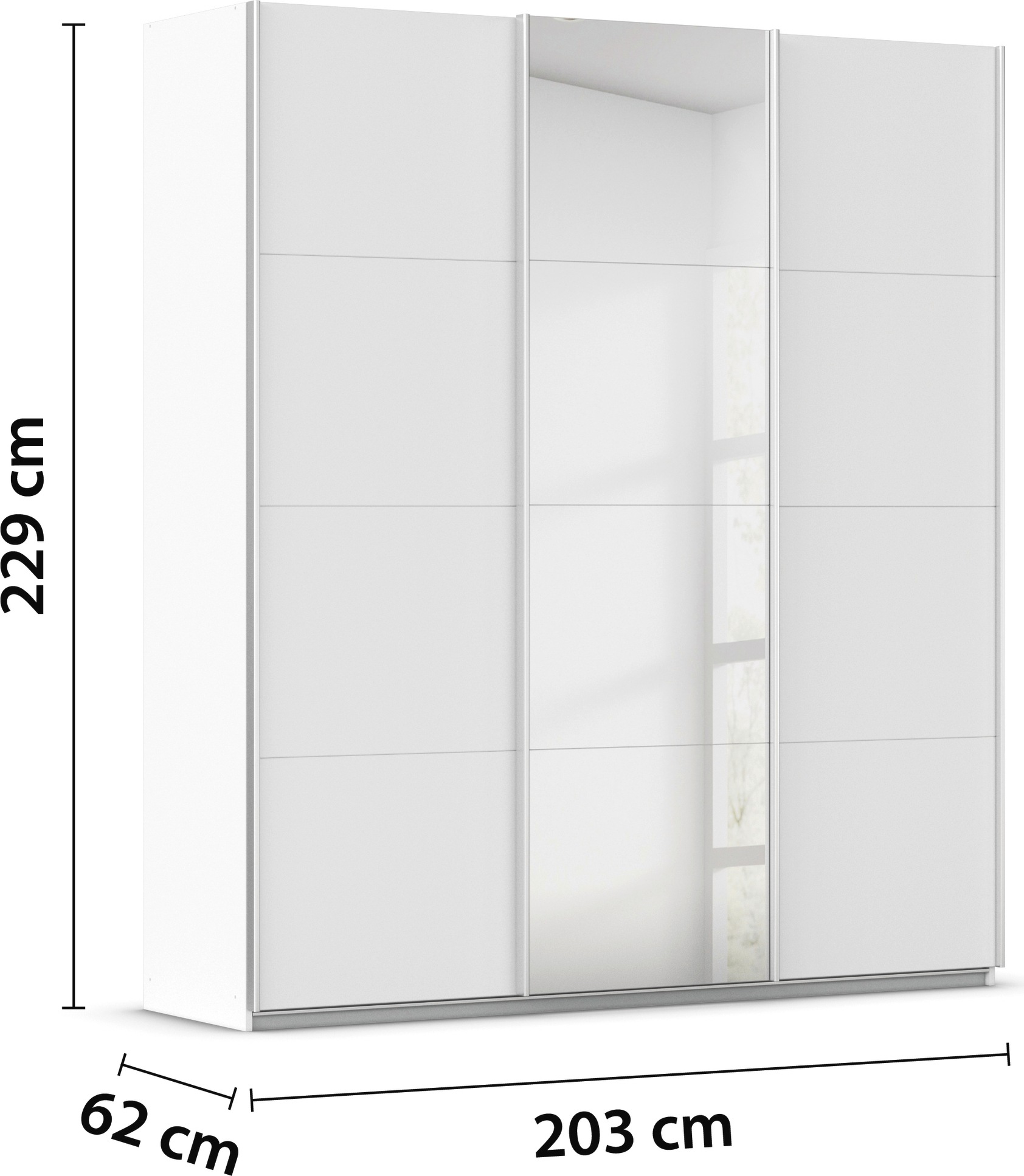 rauch Schwebetürenschrank »Kleiderschrank Schrank Garderobe AGORDO«, Top Innenausstattung, in 4 Breiten und 2 Höhen MADE IN GERMANY