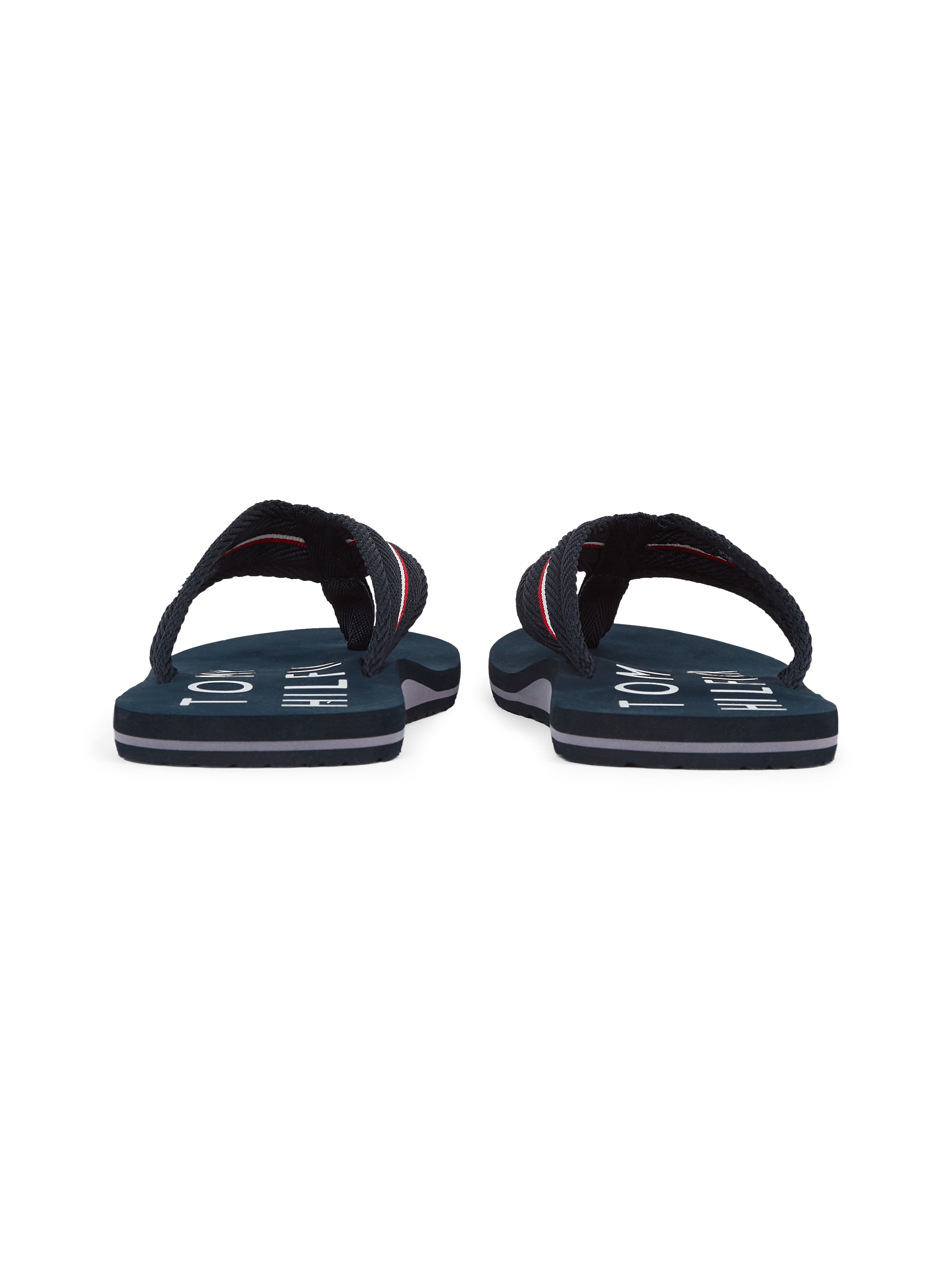 Tommy Hilfiger Zehentrenner »TOMMY HILFIGER WEB BEACH SANDAL«, Sommerschuh, Badeschuh mit Logoschriftzug